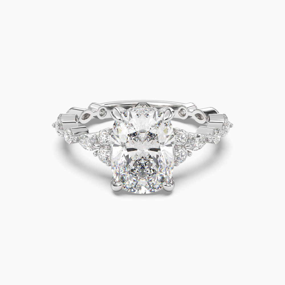 OBSER217 - Lace Cushion engagement ring setting view 1