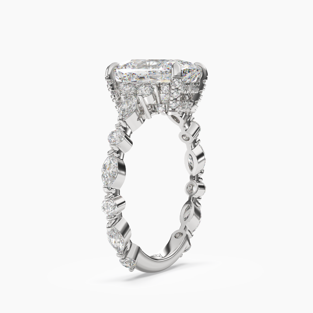 OBSER217 - Lace Cushion engagement ring setting view 2