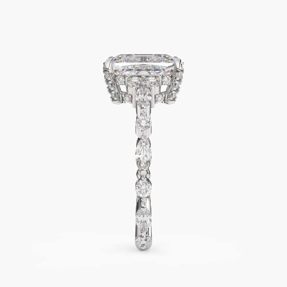 OBSER217 - Lace Cushion engagement ring setting view 3