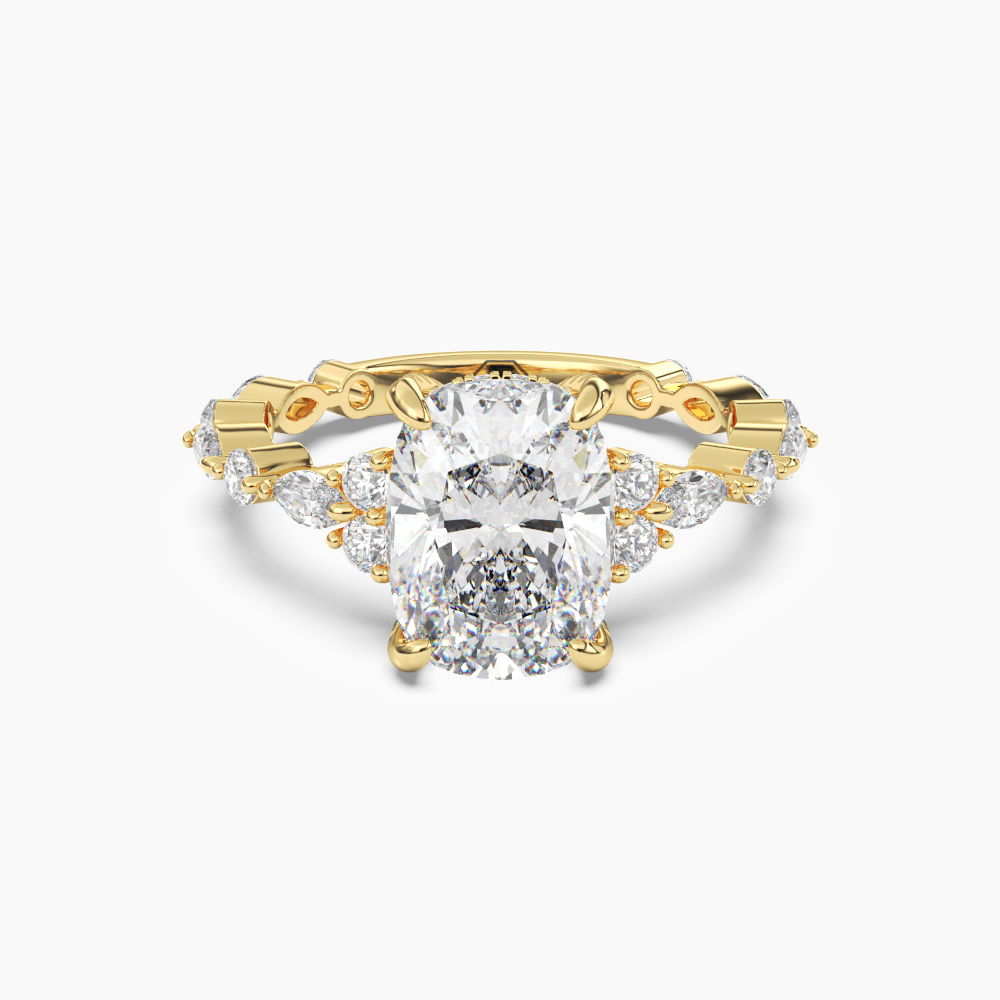 OBSER217 - Lace Cushion engagement ring setting view 4