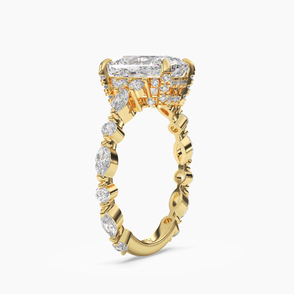 OBSER217 - Lace Cushion engagement ring setting view 5