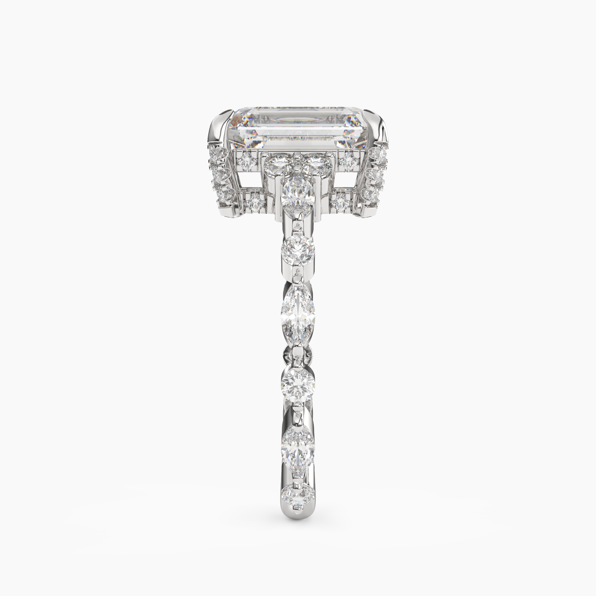 OBSER216 - Lace Emerald engagement ring setting view 3