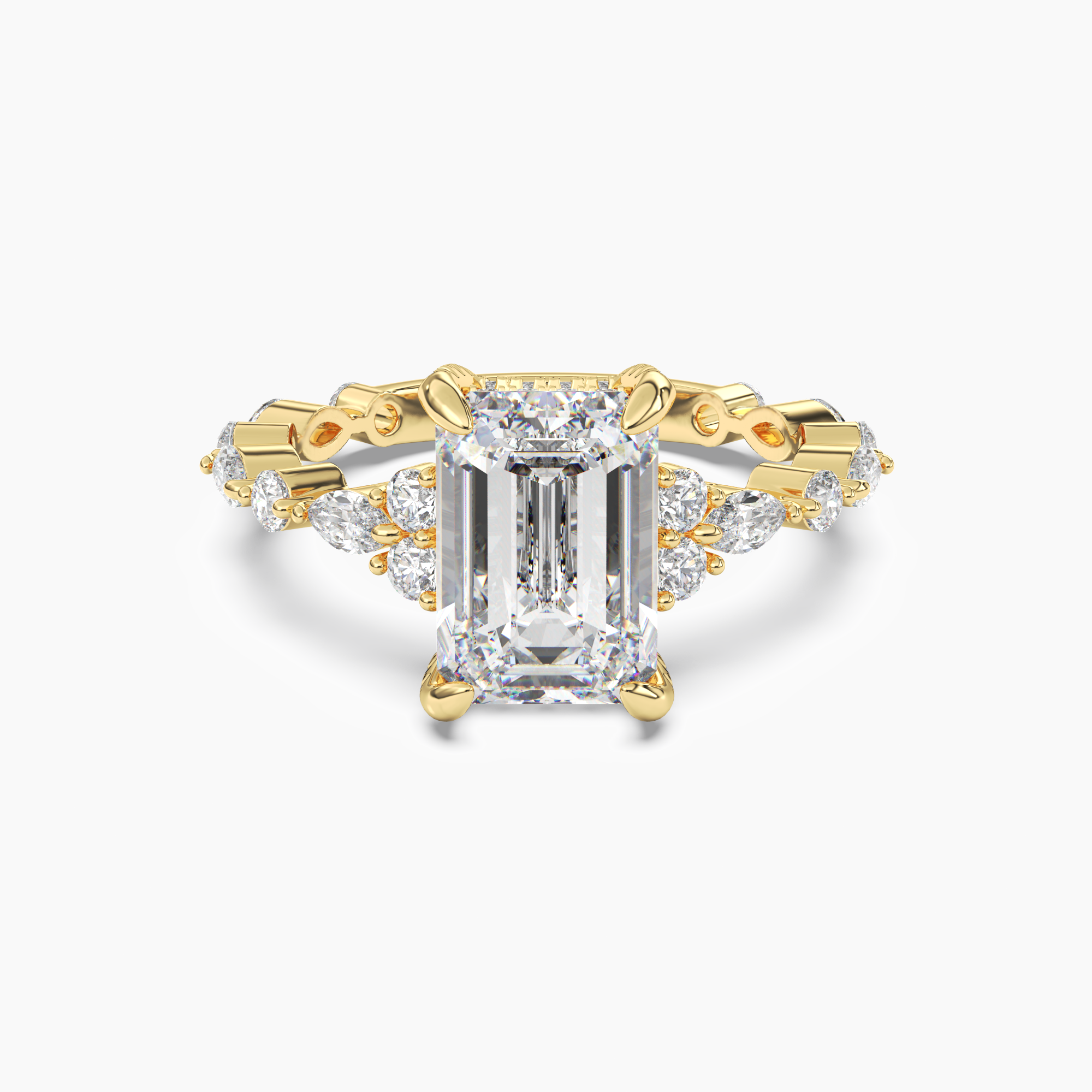 OBSER216 - Lace Emerald engagement ring setting view 4