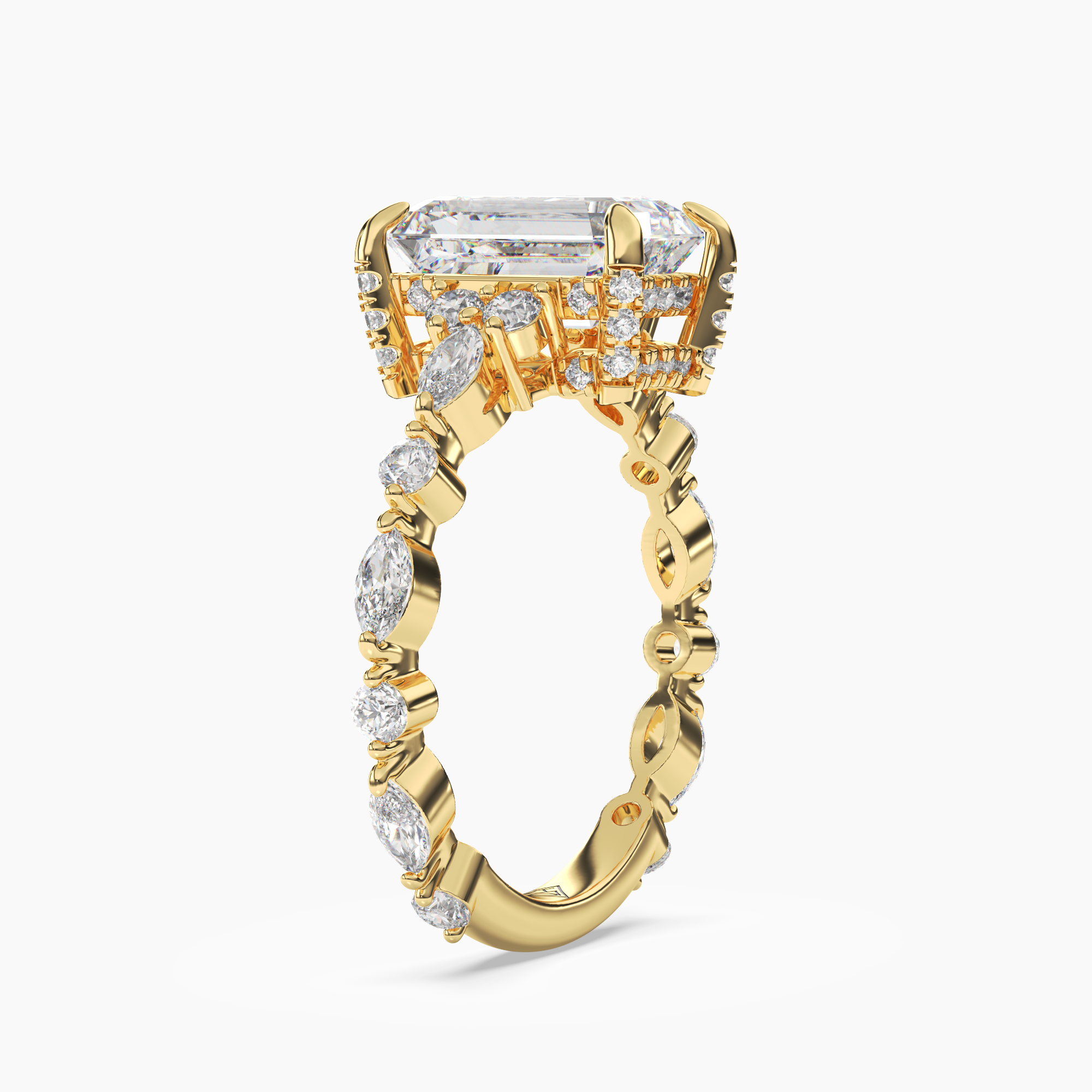 OBSER216 - Lace Emerald engagement ring setting view 5