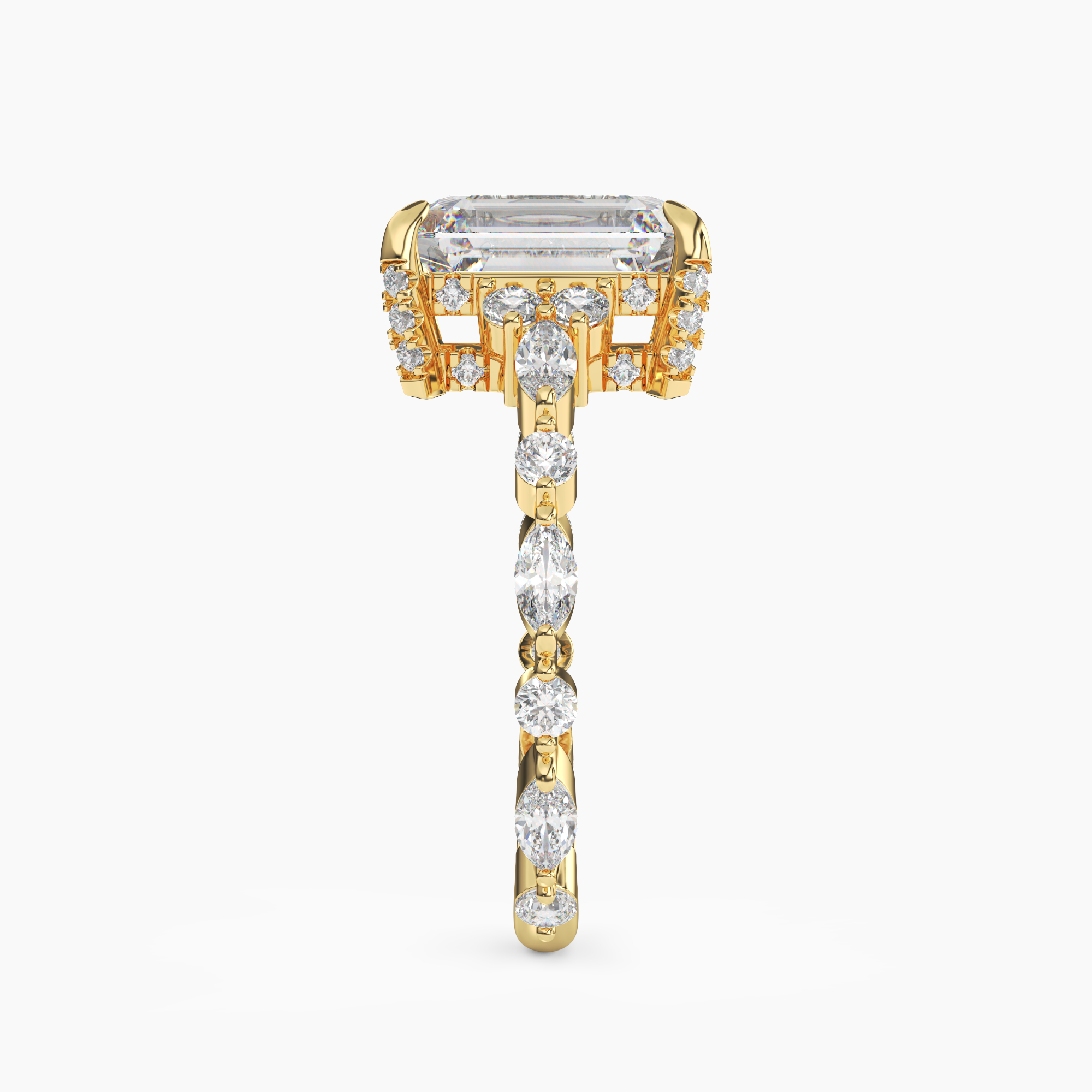 OBSER216 - Lace Emerald engagement ring setting view 6
