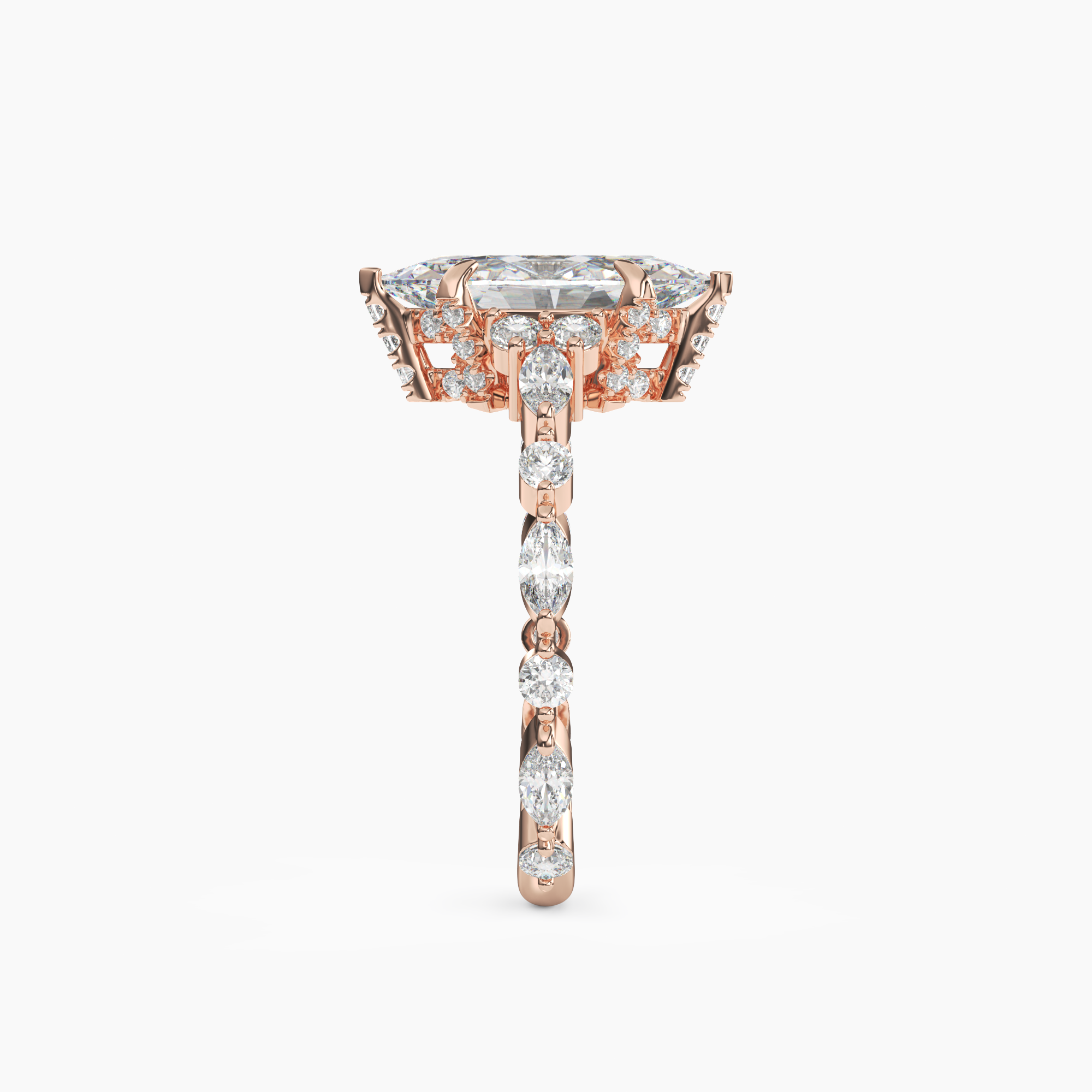 OBSER011 - Lace Marquise engagement ring setting view 9
