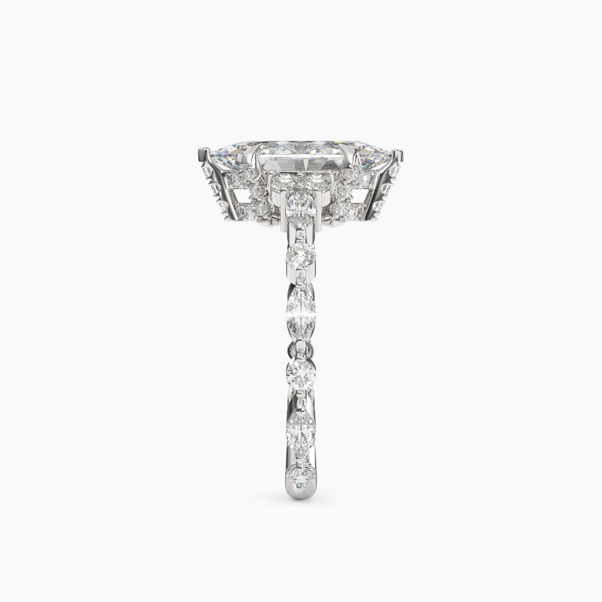 OBSER011 - Lace Marquise engagement ring setting view 3