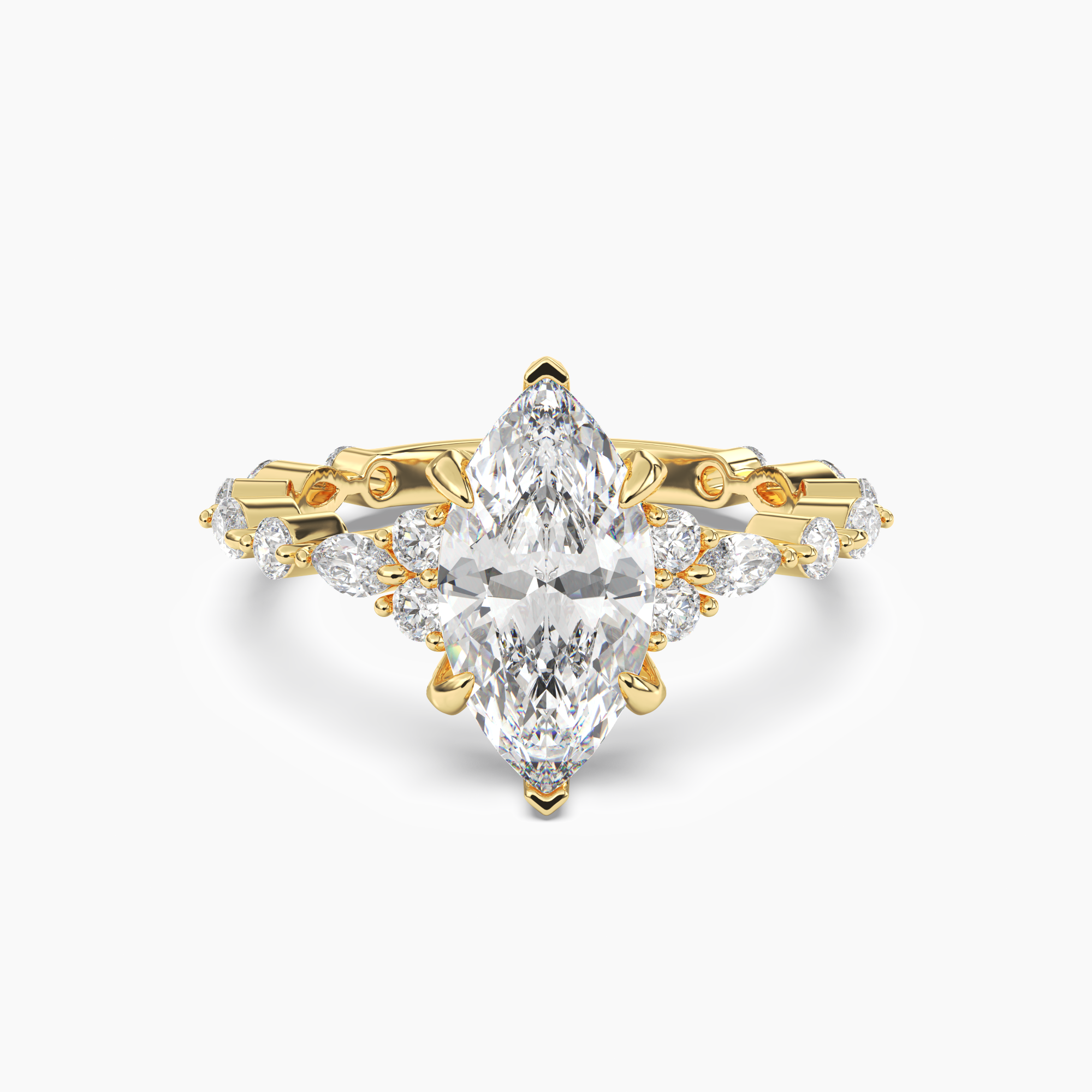 OBSER011 - Lace Marquise engagement ring setting view 4