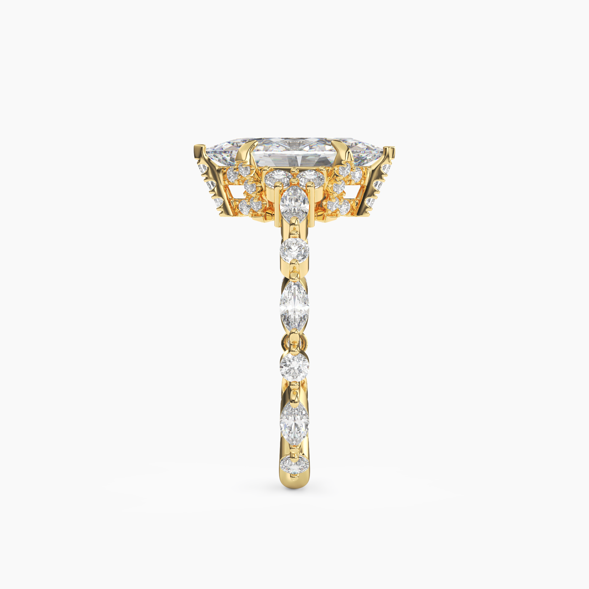 OBSER011 - Lace Marquise engagement ring setting view 6