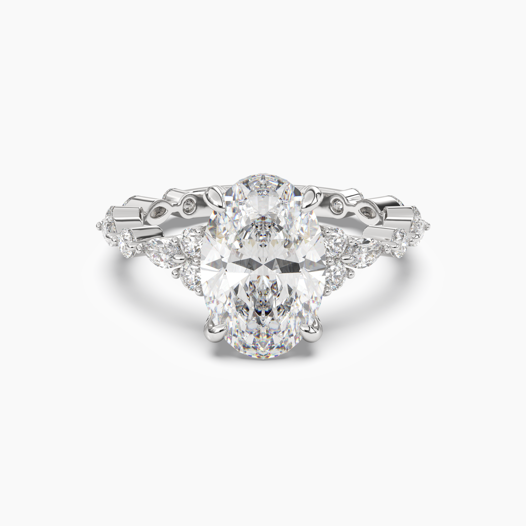 OBSER215 - Lace Oval engagement ring setting view 1