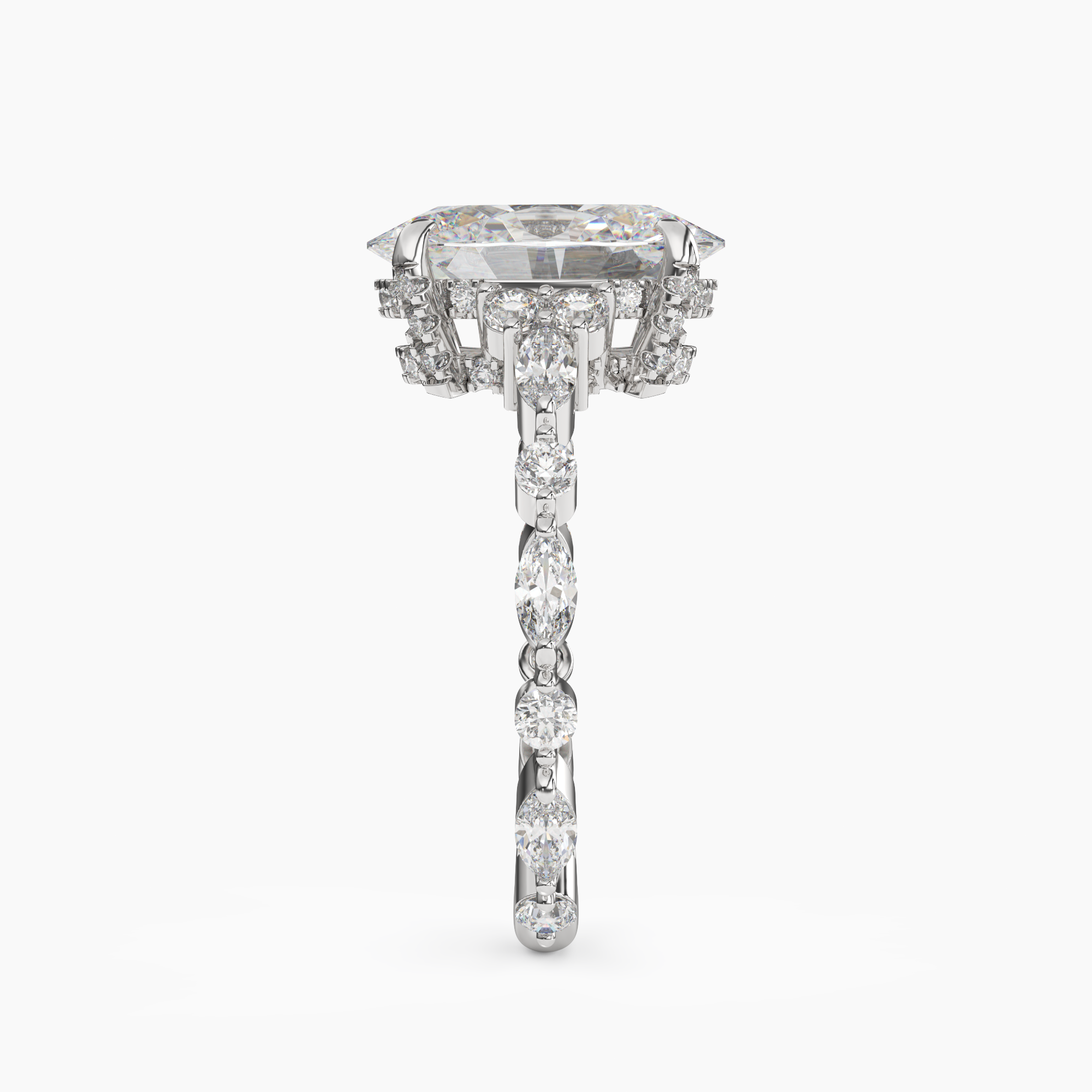 OBSER215 - Lace Oval engagement ring setting view 3