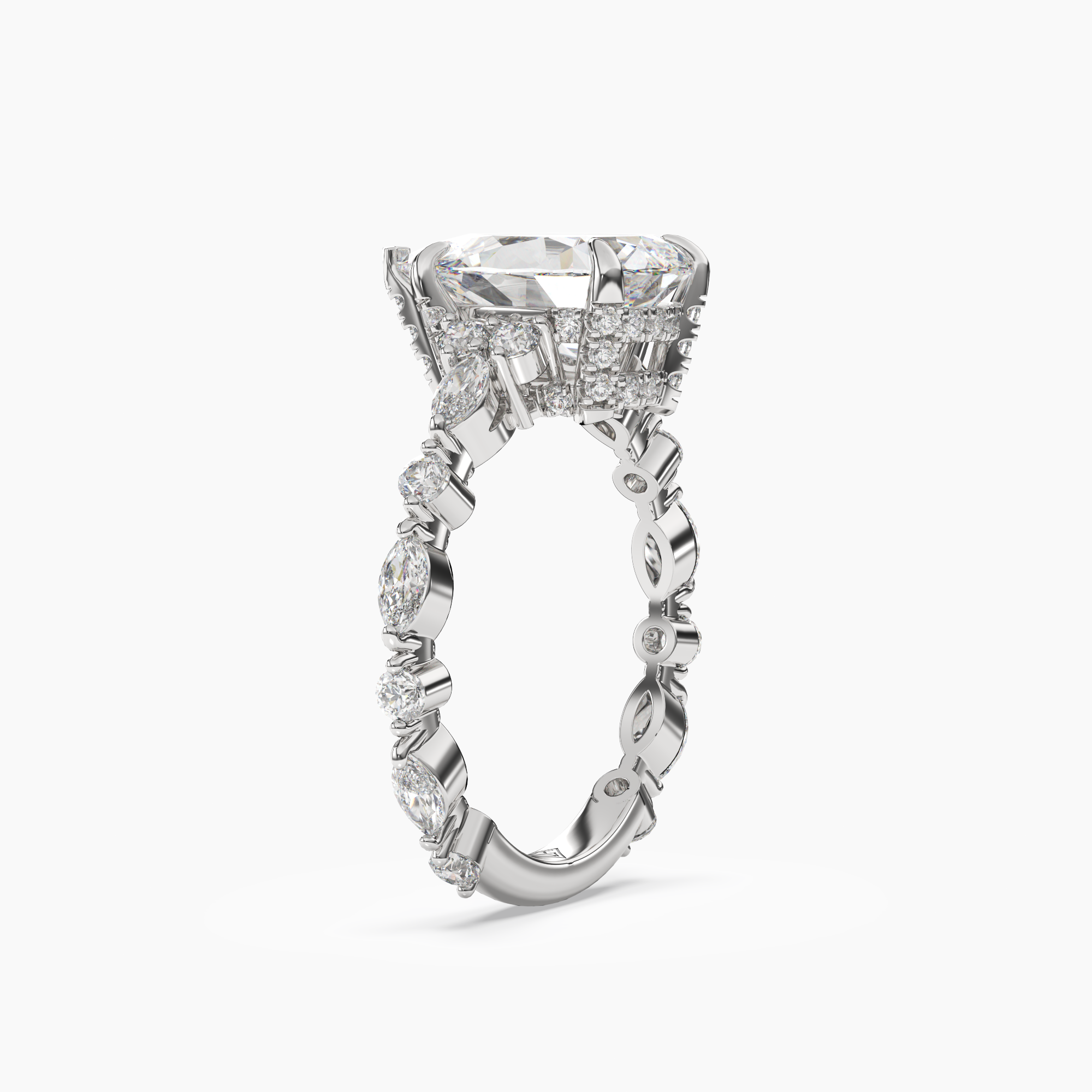 OBSER214 - Lace Pear engagement ring setting view 2