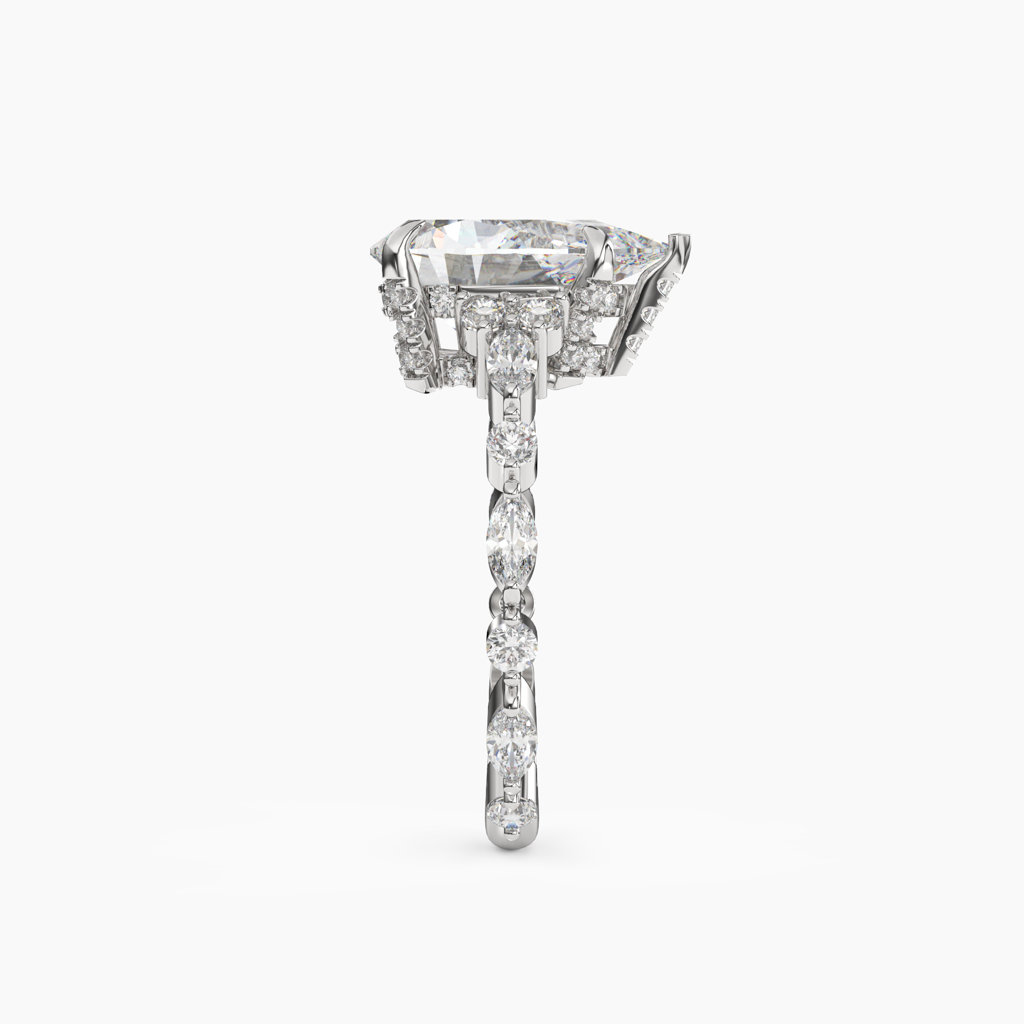 OBSER214 - Lace Pear engagement ring setting view 3