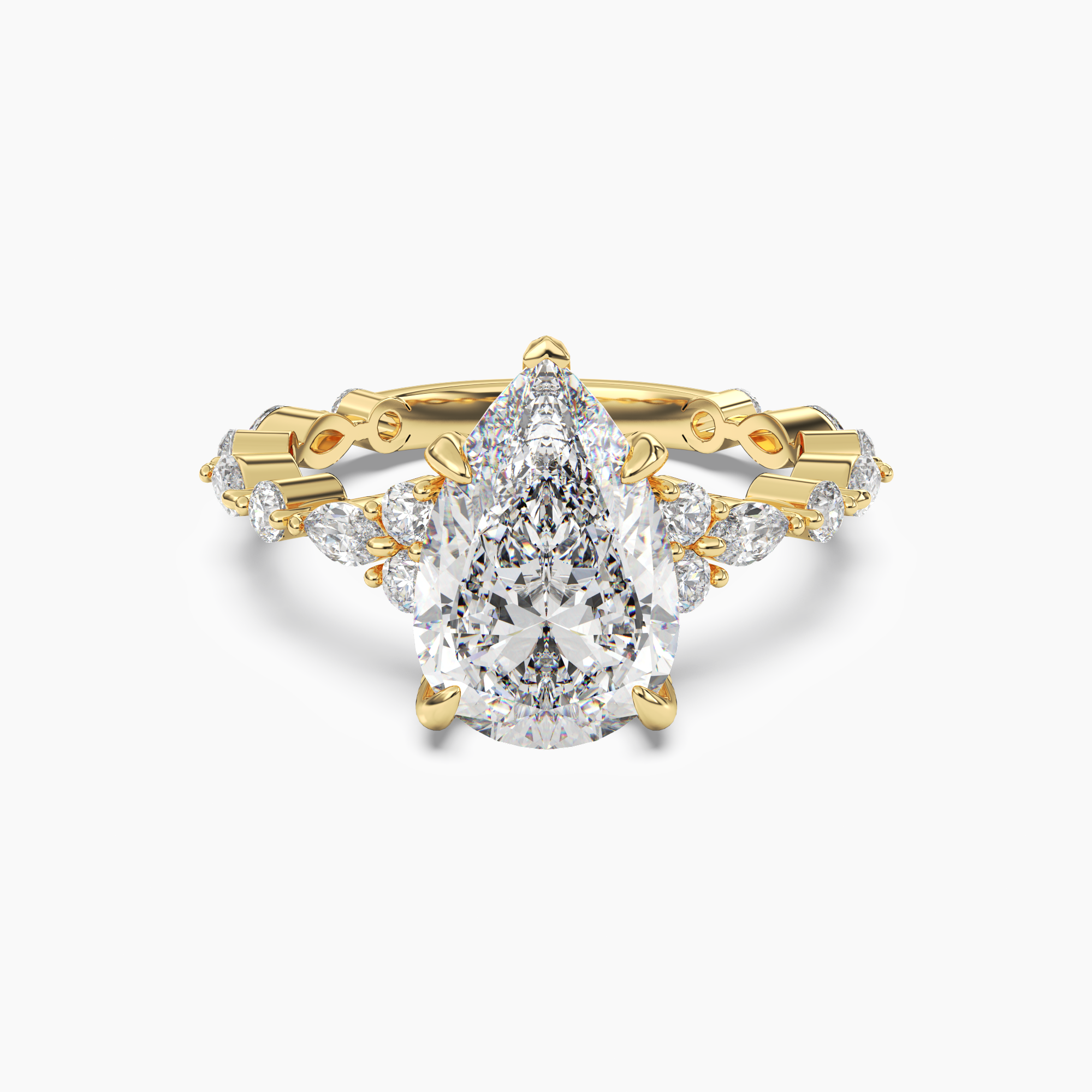 OBSER214 - Lace Pear engagement ring setting view 4