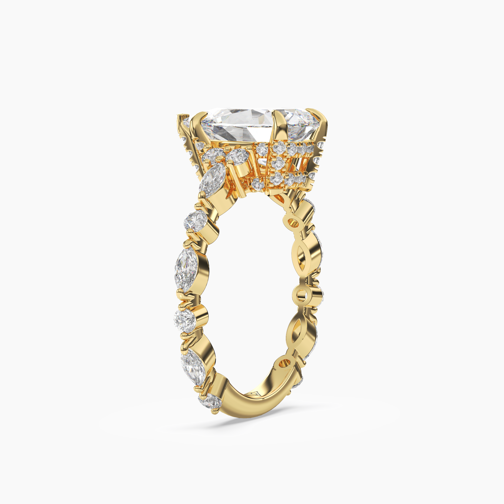 OBSER214 - Lace Pear engagement ring setting view 5