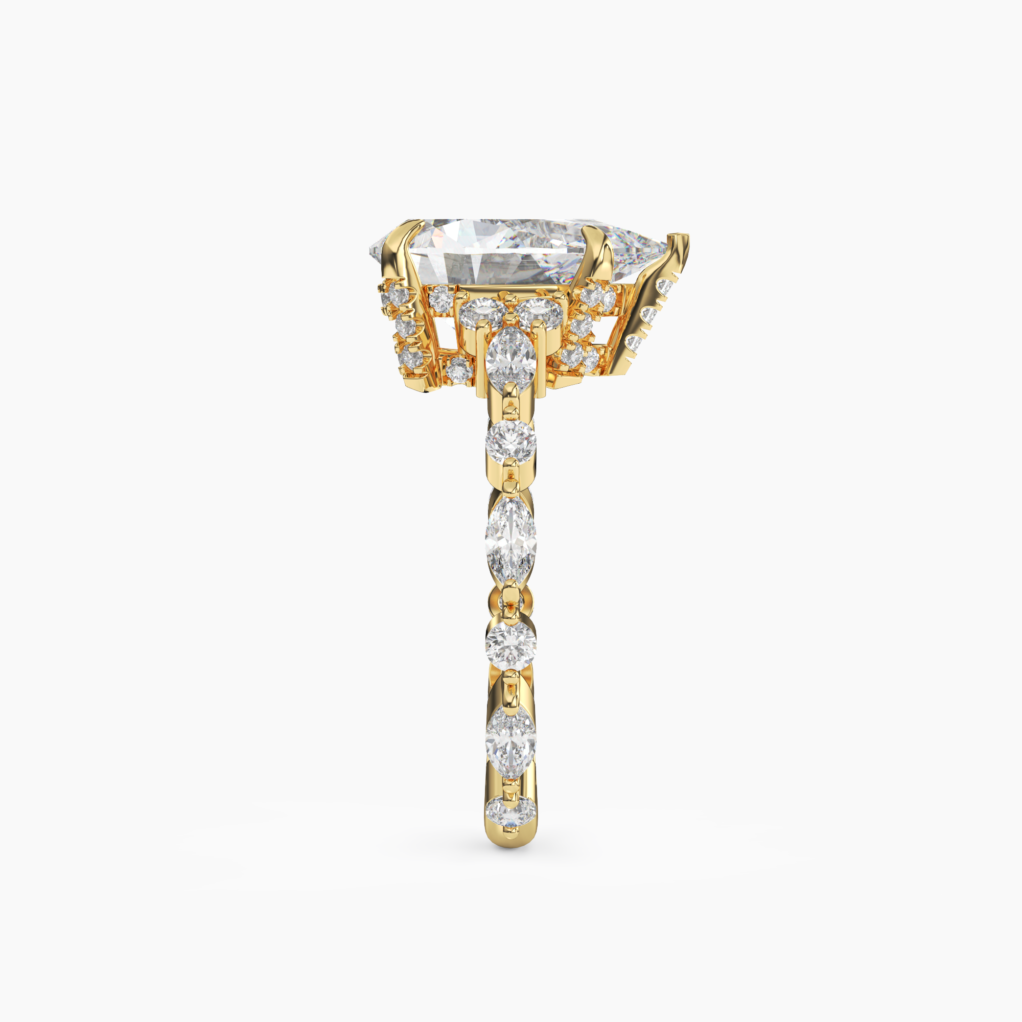 OBSER214 - Lace Pear engagement ring setting view 6