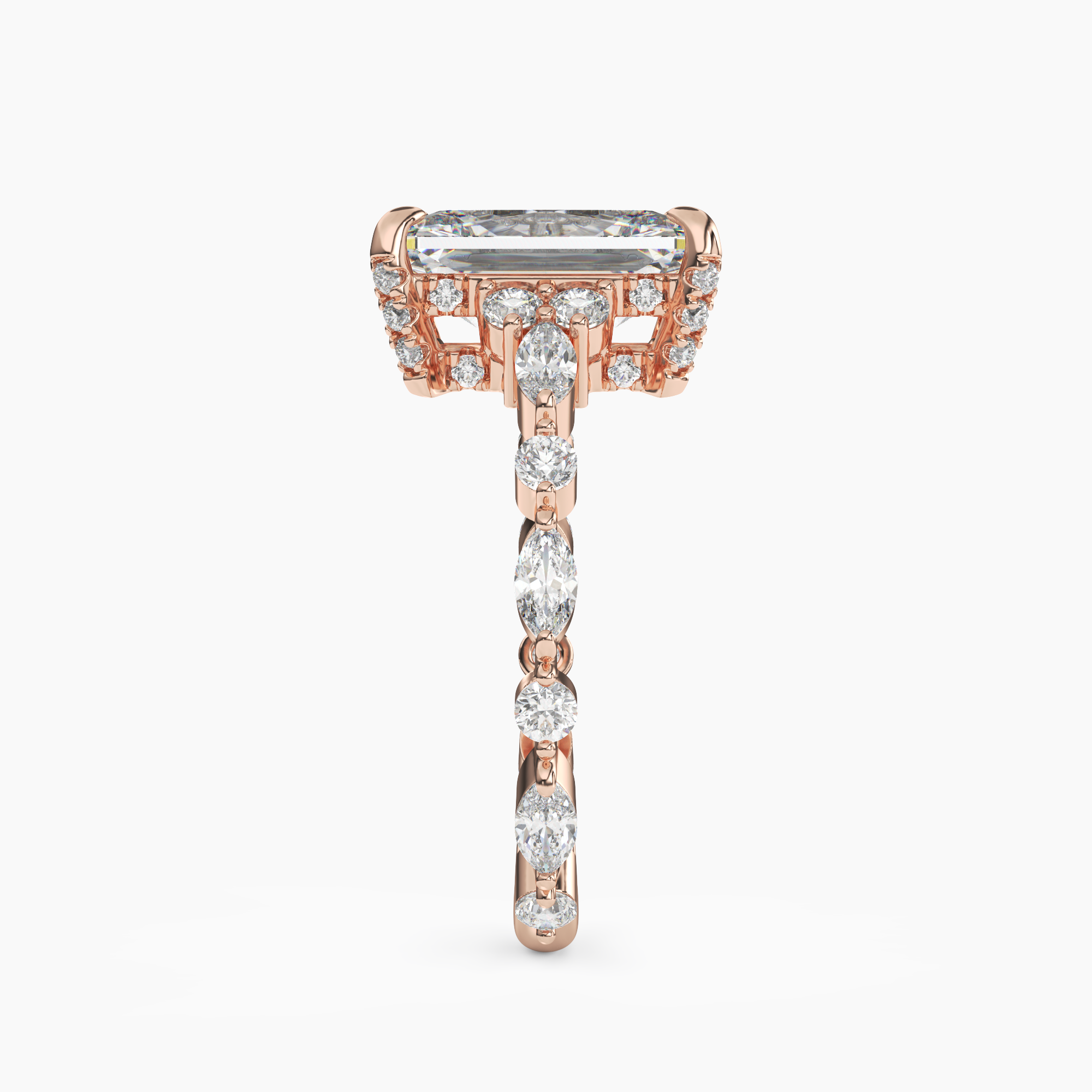 OBSER017 - Lace Radiant engagement ring setting view 9