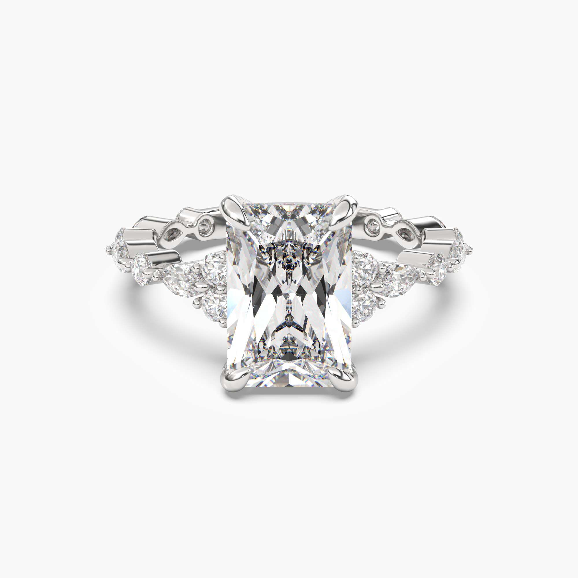 OBSER017 - Lace Radiant engagement ring setting view 1