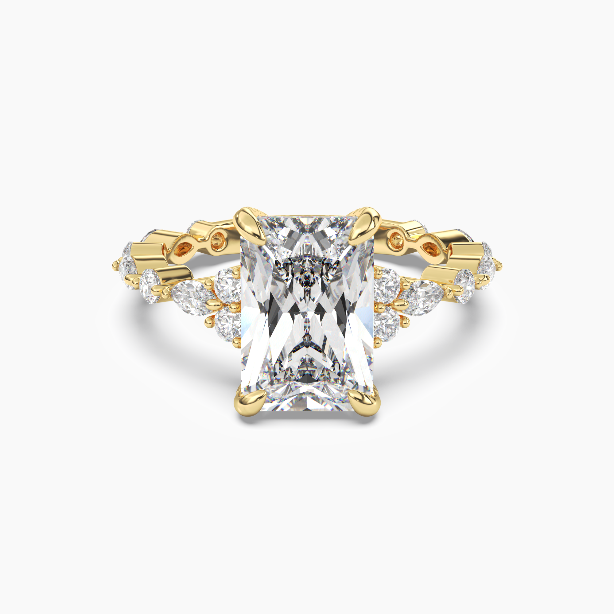 OBSER017 - Lace Radiant engagement ring setting view 4