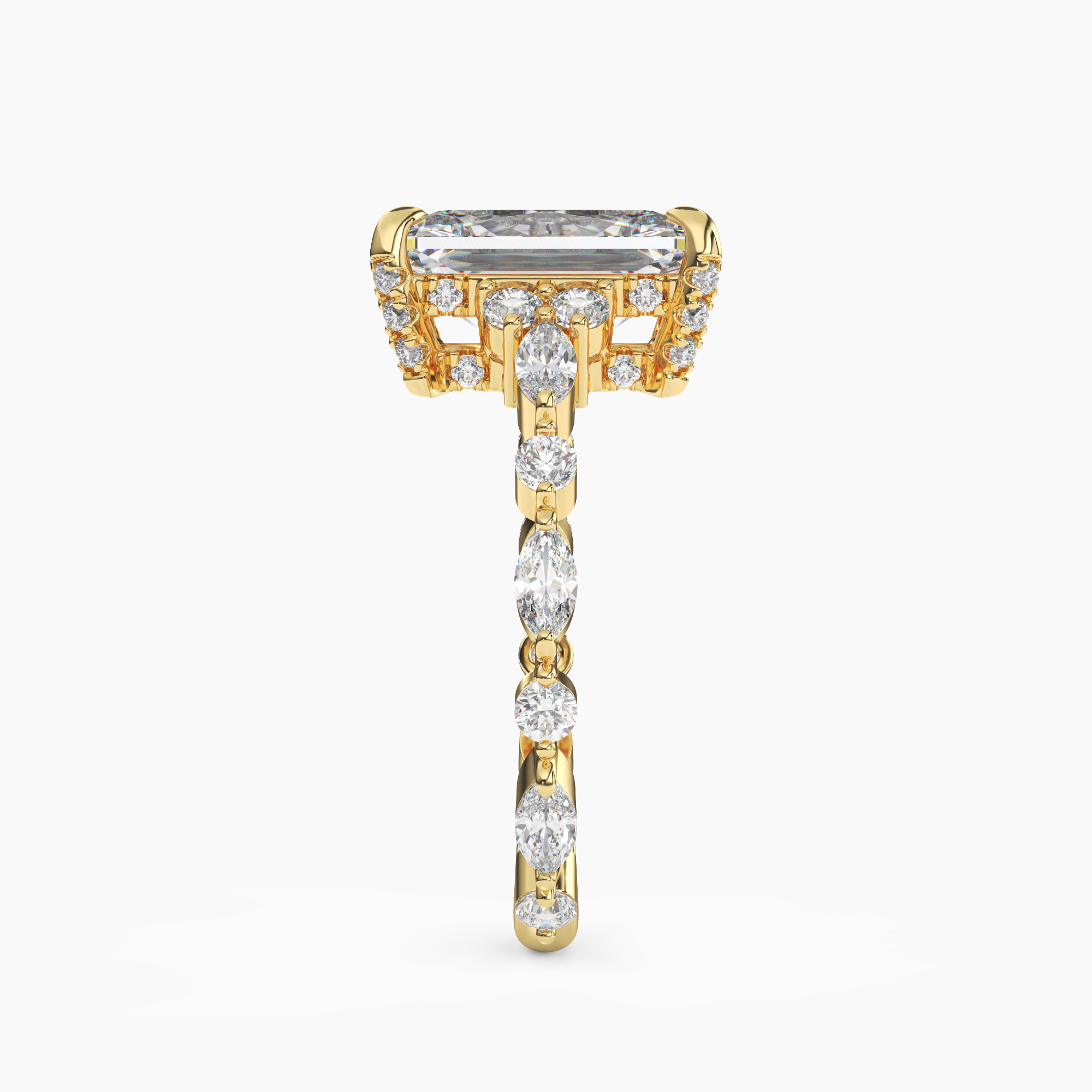 OBSER017 - Lace Radiant engagement ring setting view 6