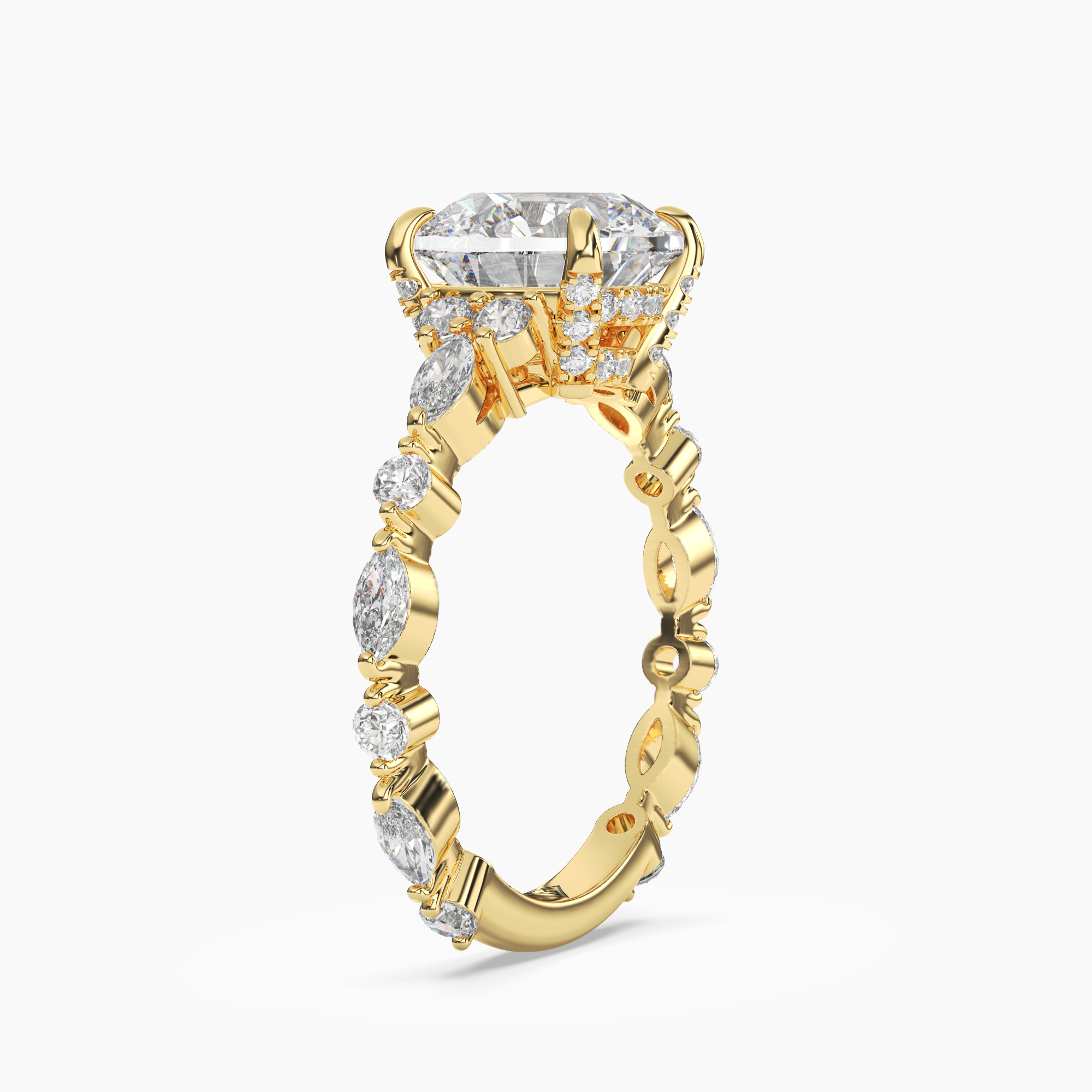 OBSER116 - Lace Round engagement ring setting view 5