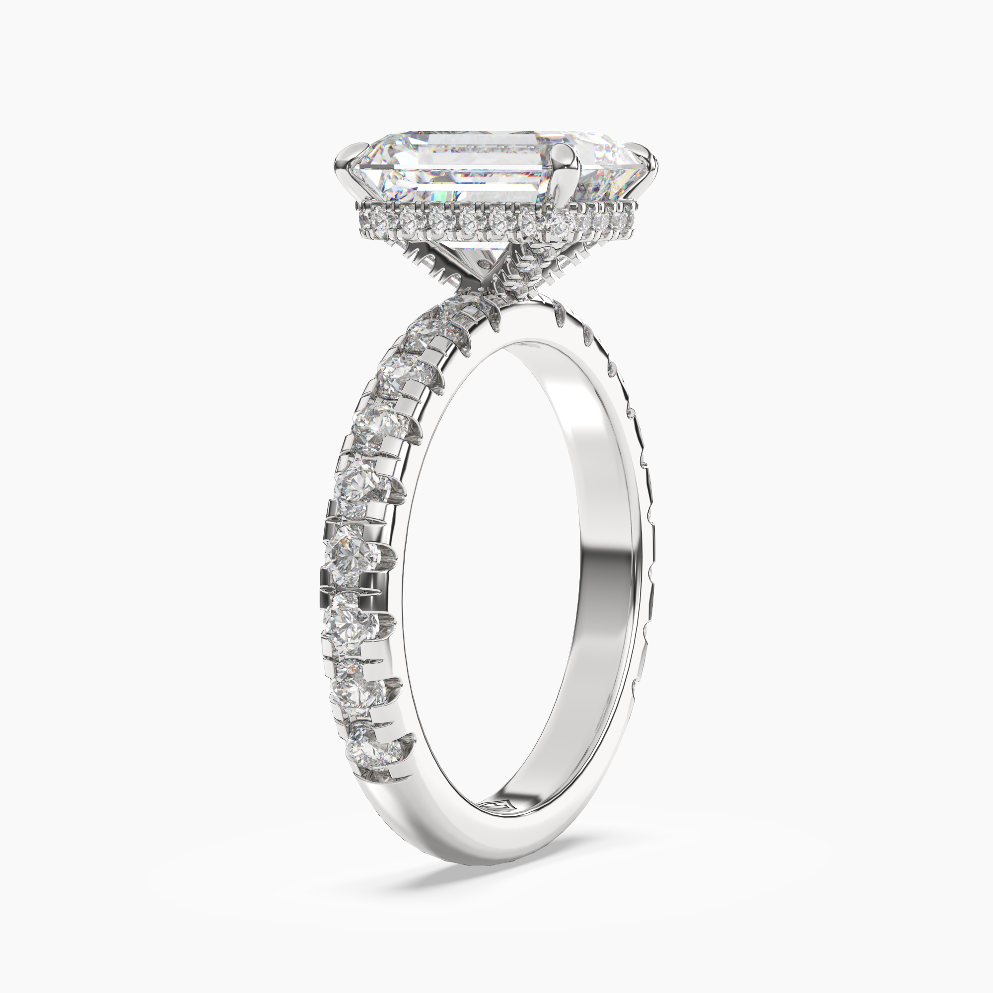 OBSER115 - Oasis Emerald engagement ring setting view 2