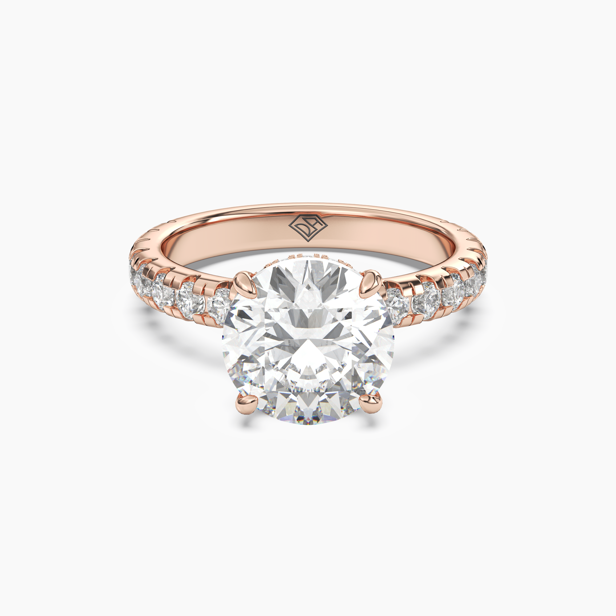 OBSER080 - Oasis Round engagement ring setting view 7