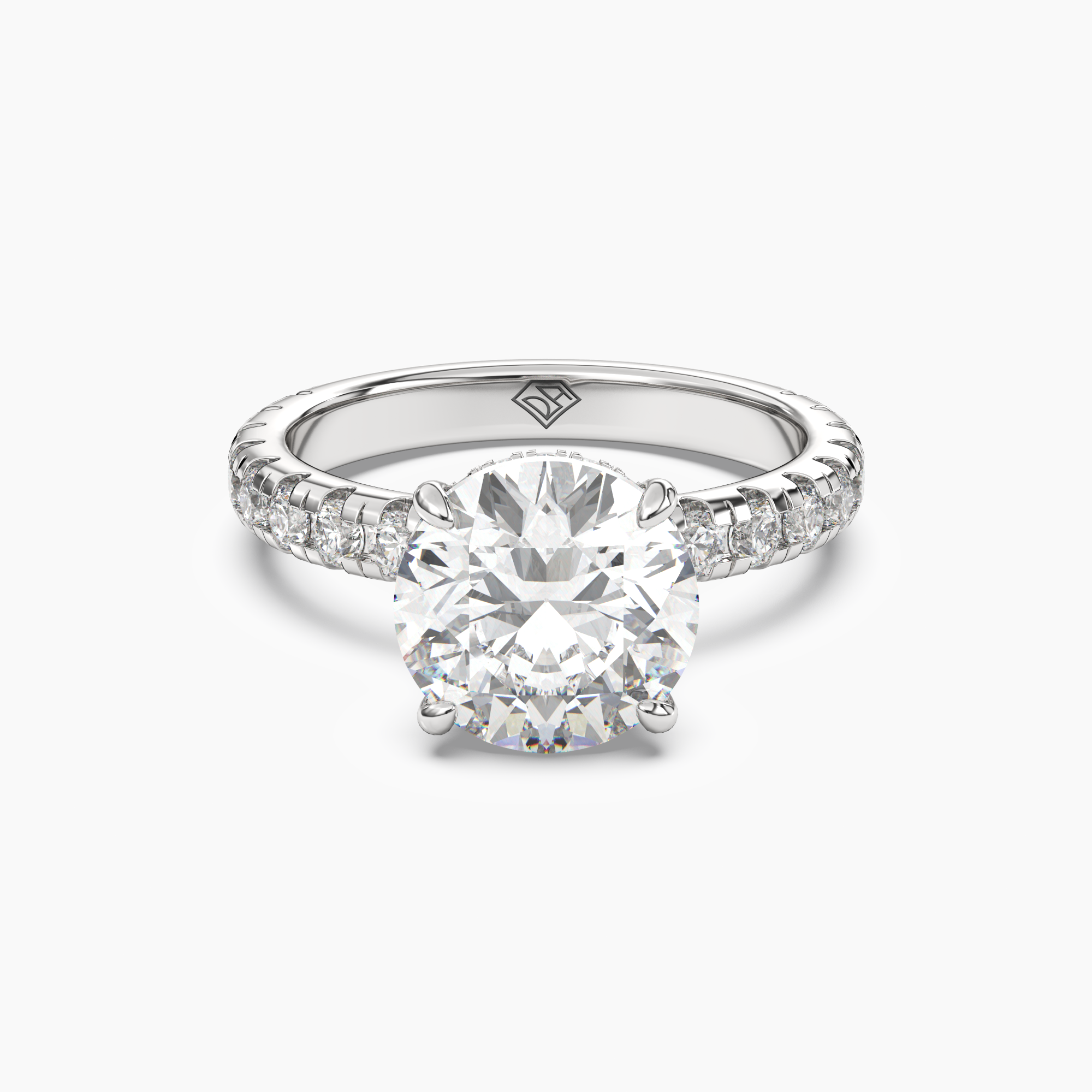 OBSER080 - Oasis Round engagement ring setting view 1