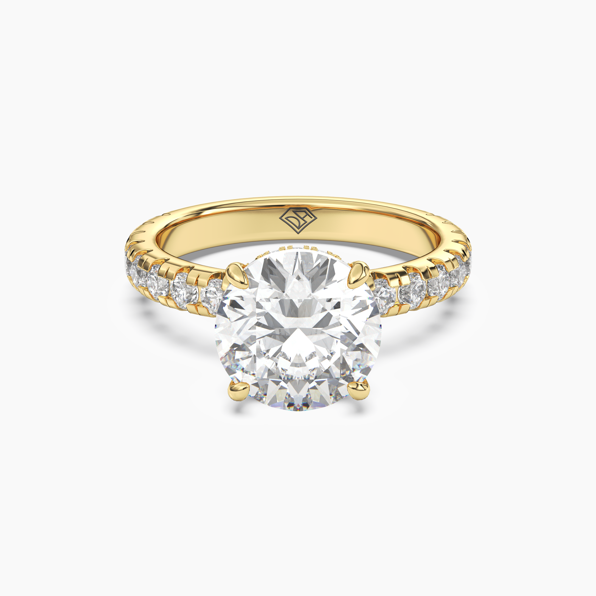 OBSER080 - Oasis Round engagement ring setting view 4