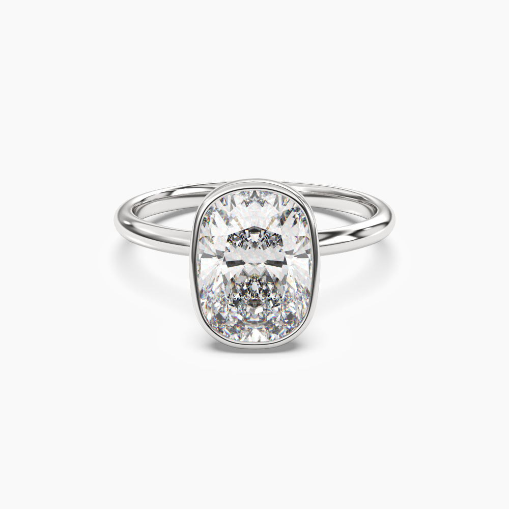 OBSER211 - Bezel Cushion engagement ring setting view 1