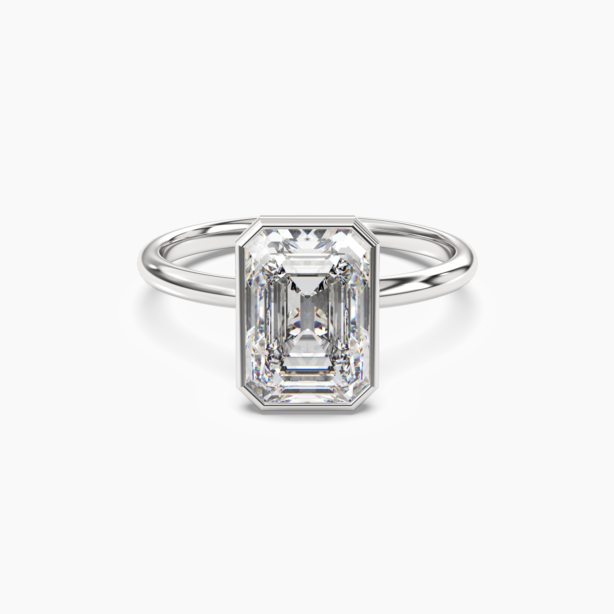 OBSER035 - Bezel Emerald engagement ring setting view 1