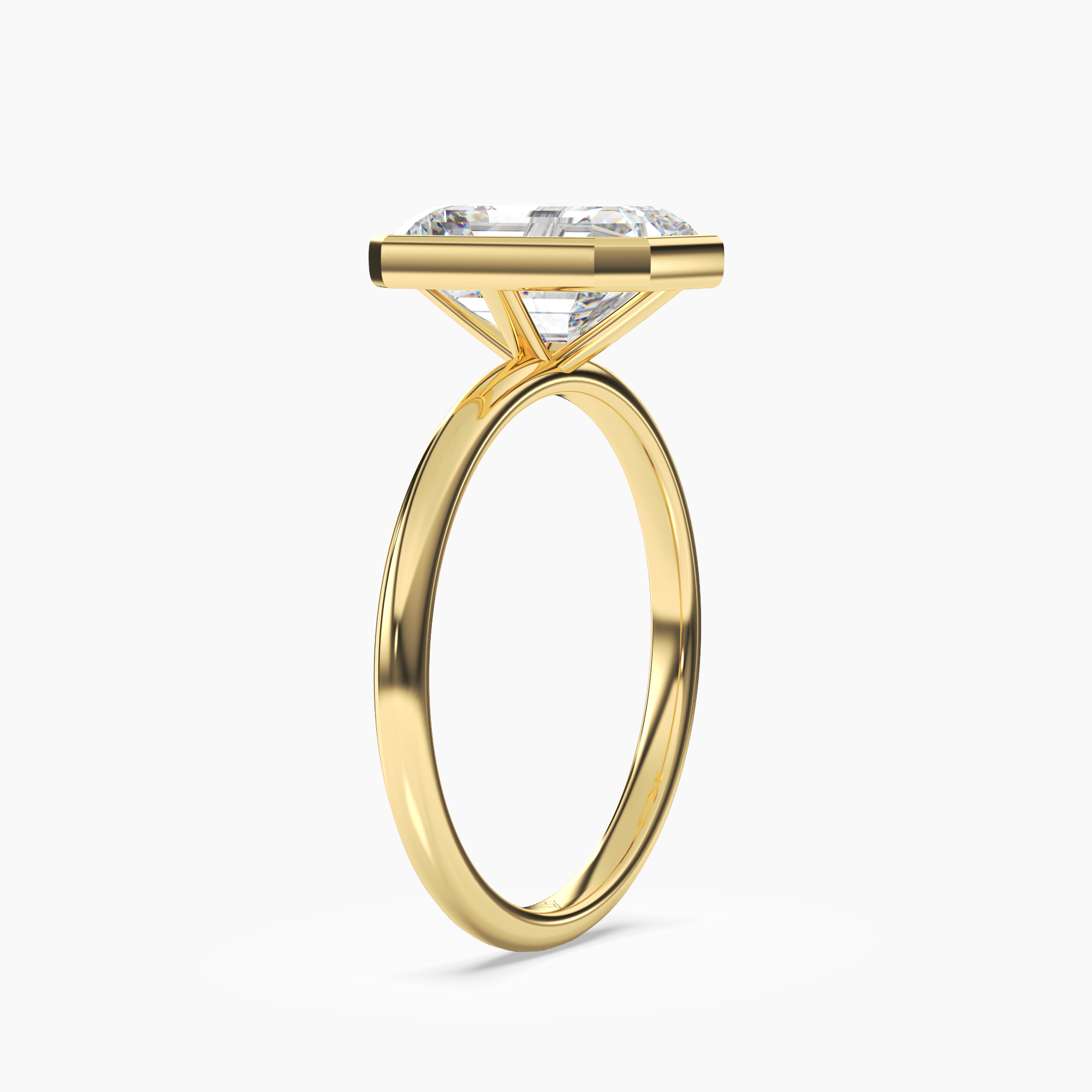 OBSER035 - Bezel Emerald engagement ring setting view 5
