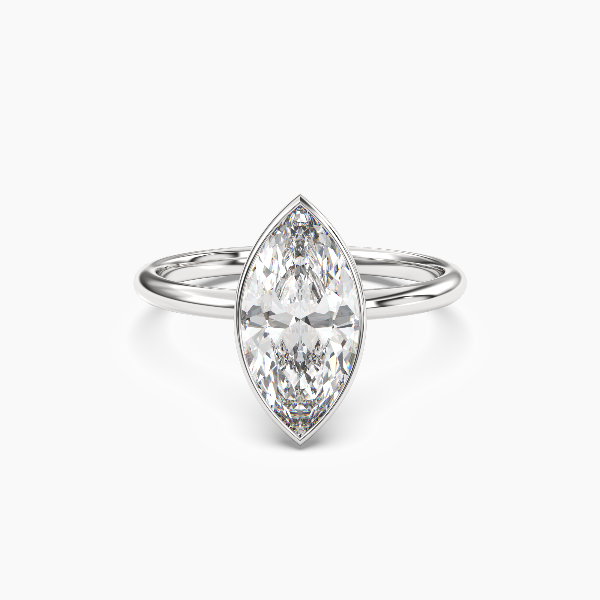 OBSER210 - Bezel Marquise engagement ring setting view 1