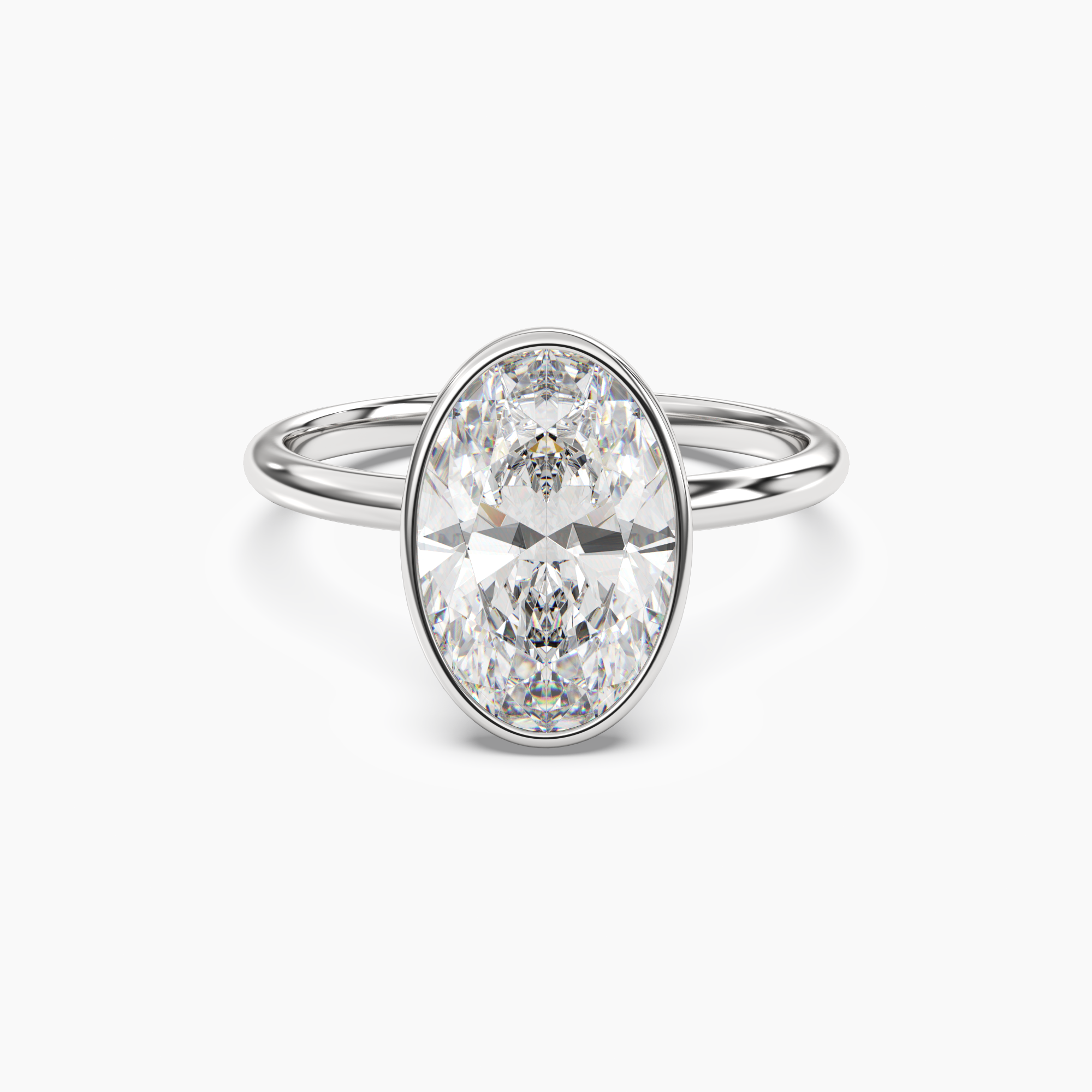 OBSER038 - Bezel Oval engagement ring setting view 1