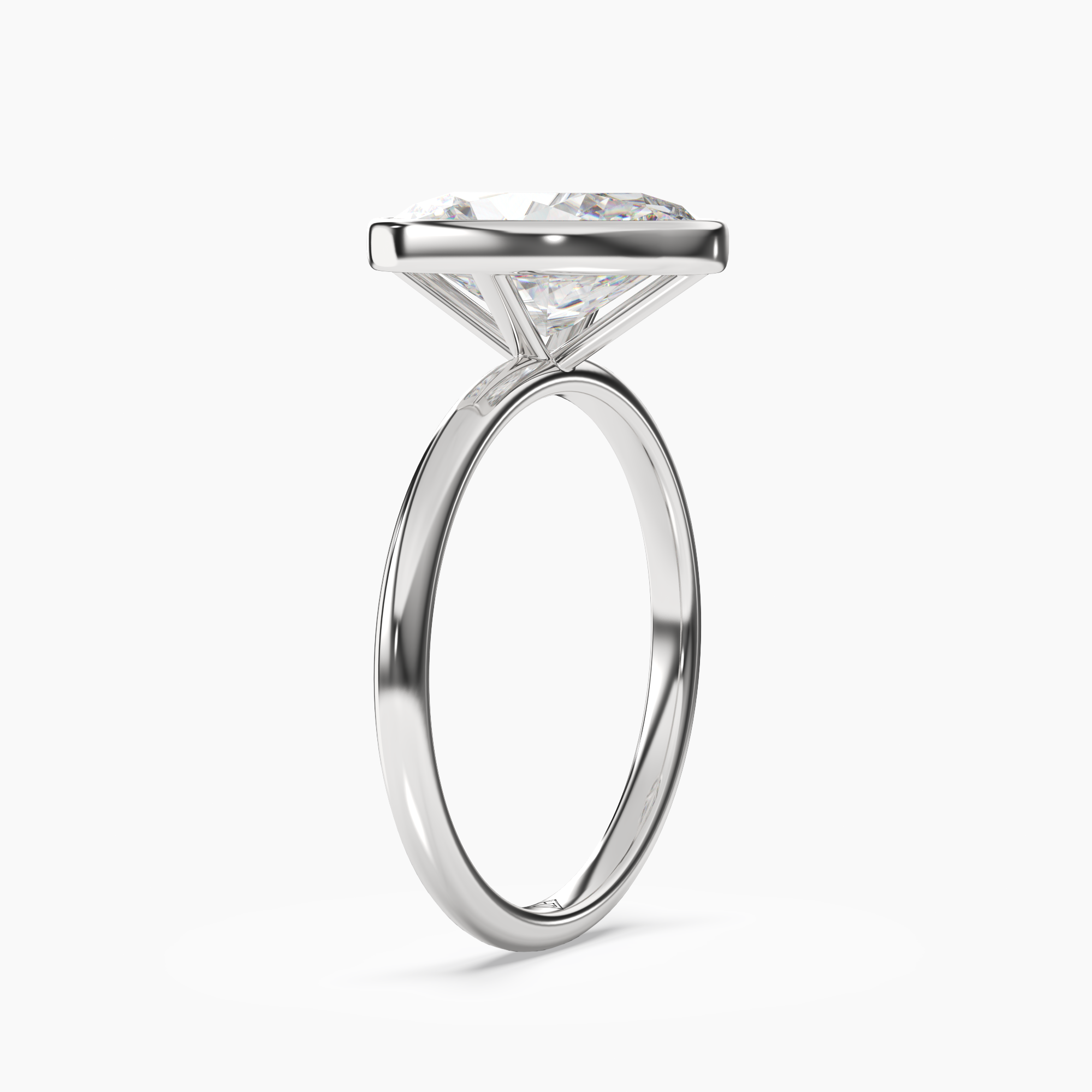 OBSER038 - Bezel Oval engagement ring setting view 2