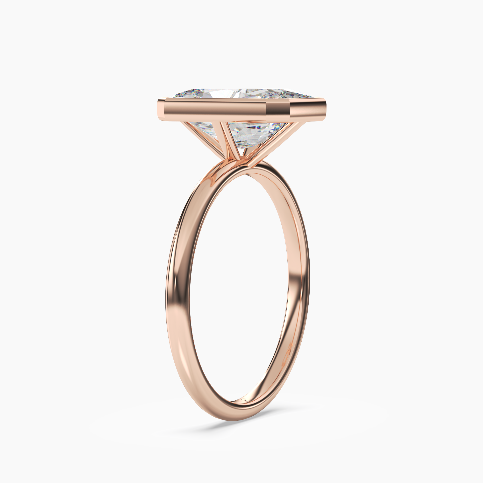 OBSER055 - Bezel Radiant engagement ring setting view 8