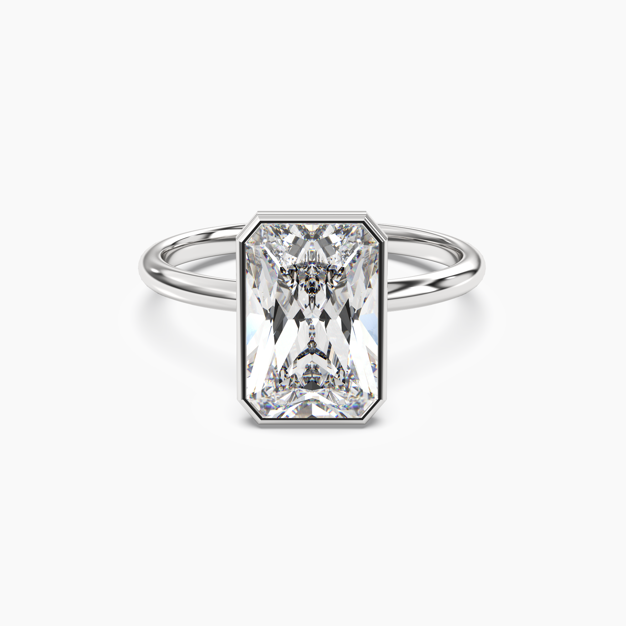 OBSER055 - Bezel Radiant engagement ring setting view 1
