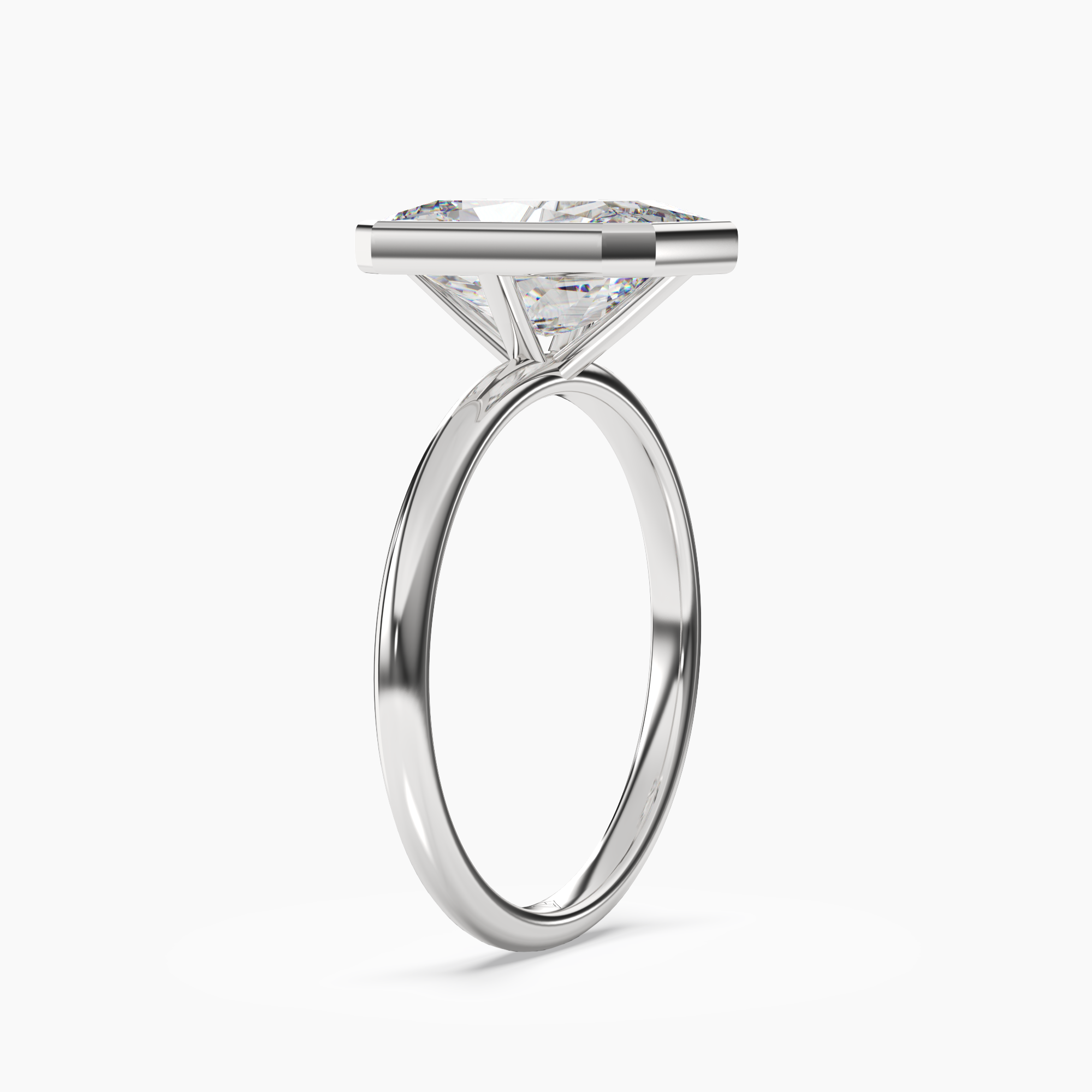OBSER055 - Bezel Radiant engagement ring setting view 2