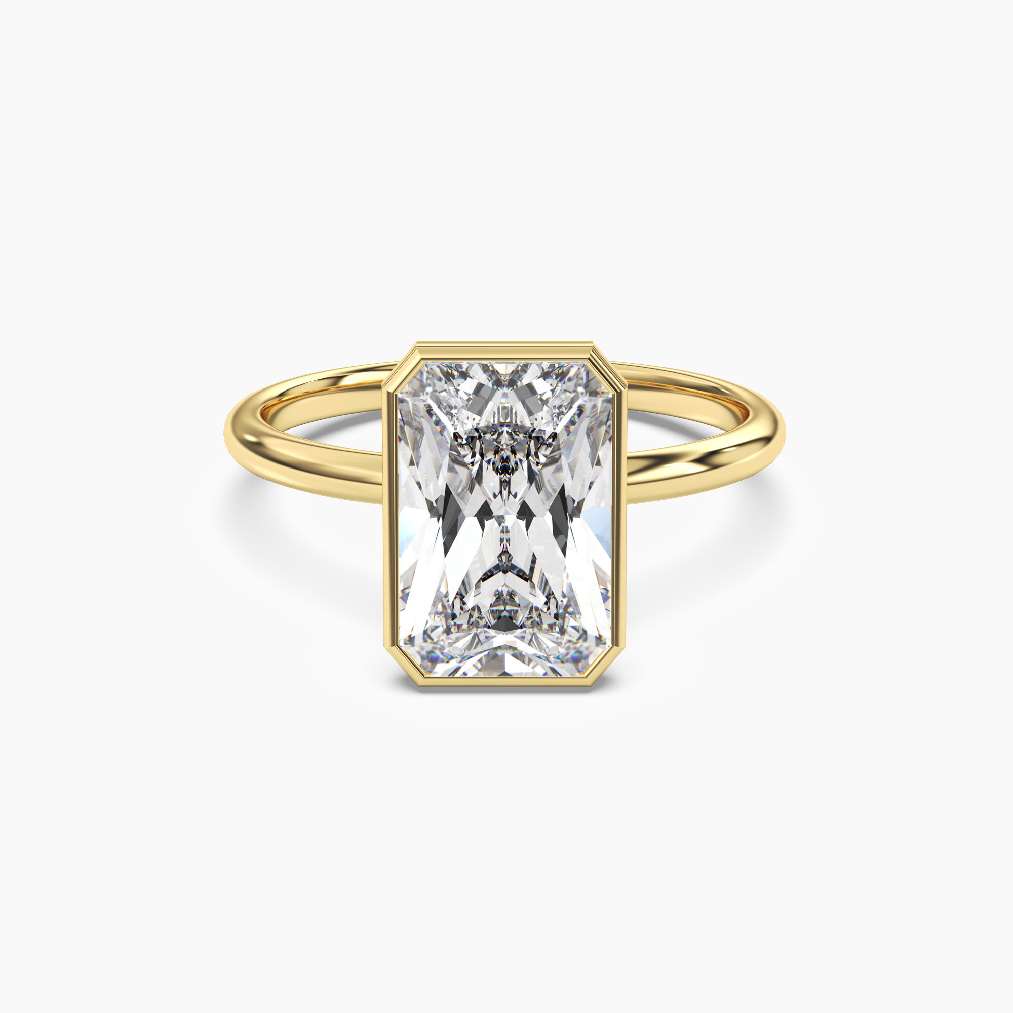 OBSER055 - Bezel Radiant engagement ring setting view 4