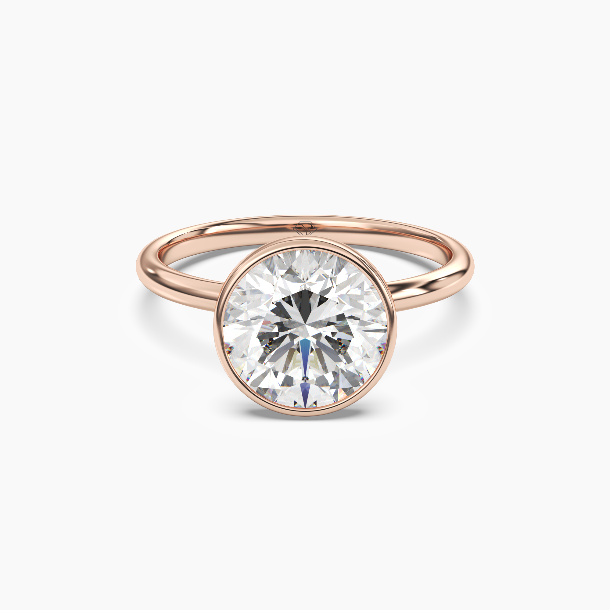 OBSER123 - Bezel Round engagement ring setting view 7