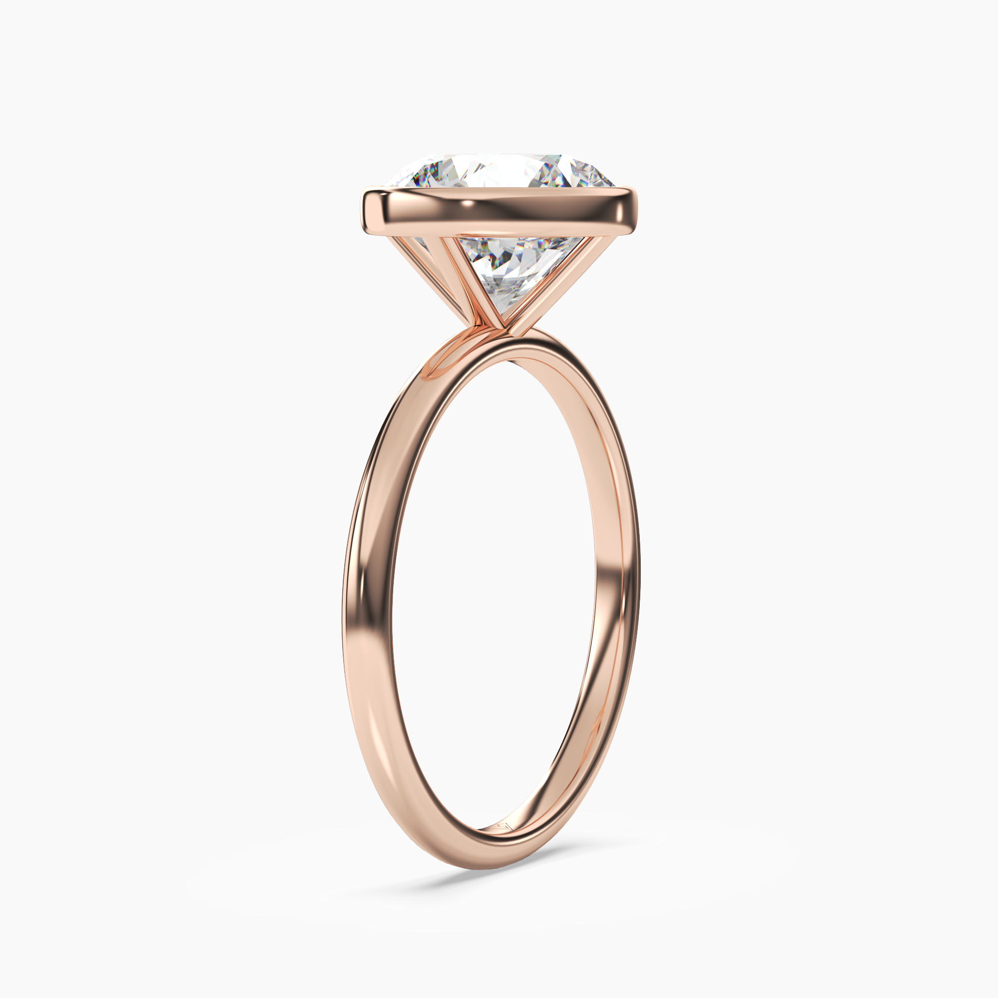OBSER123 - Bezel Round engagement ring setting view 8