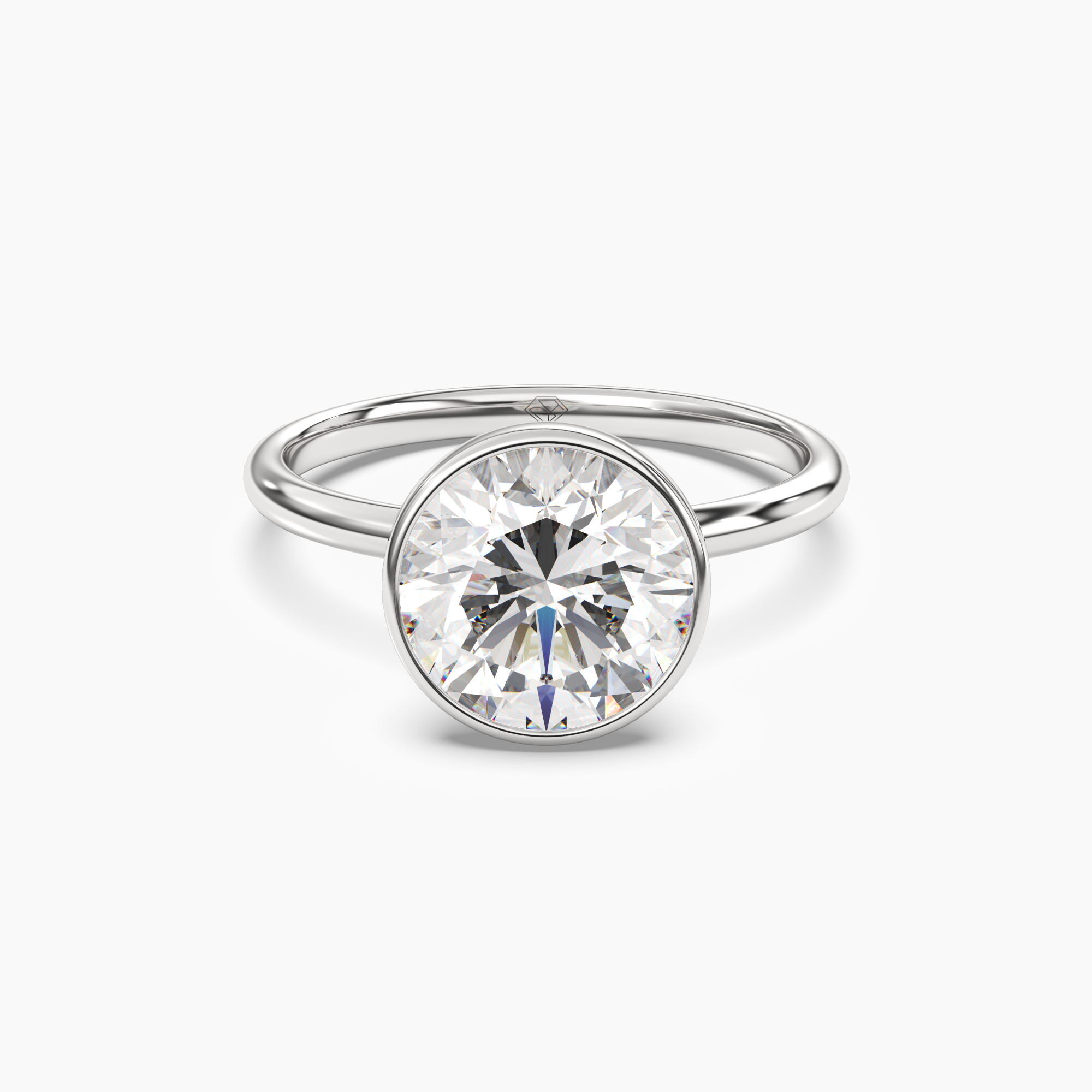 OBSER123 - Bezel Round engagement ring setting view 1