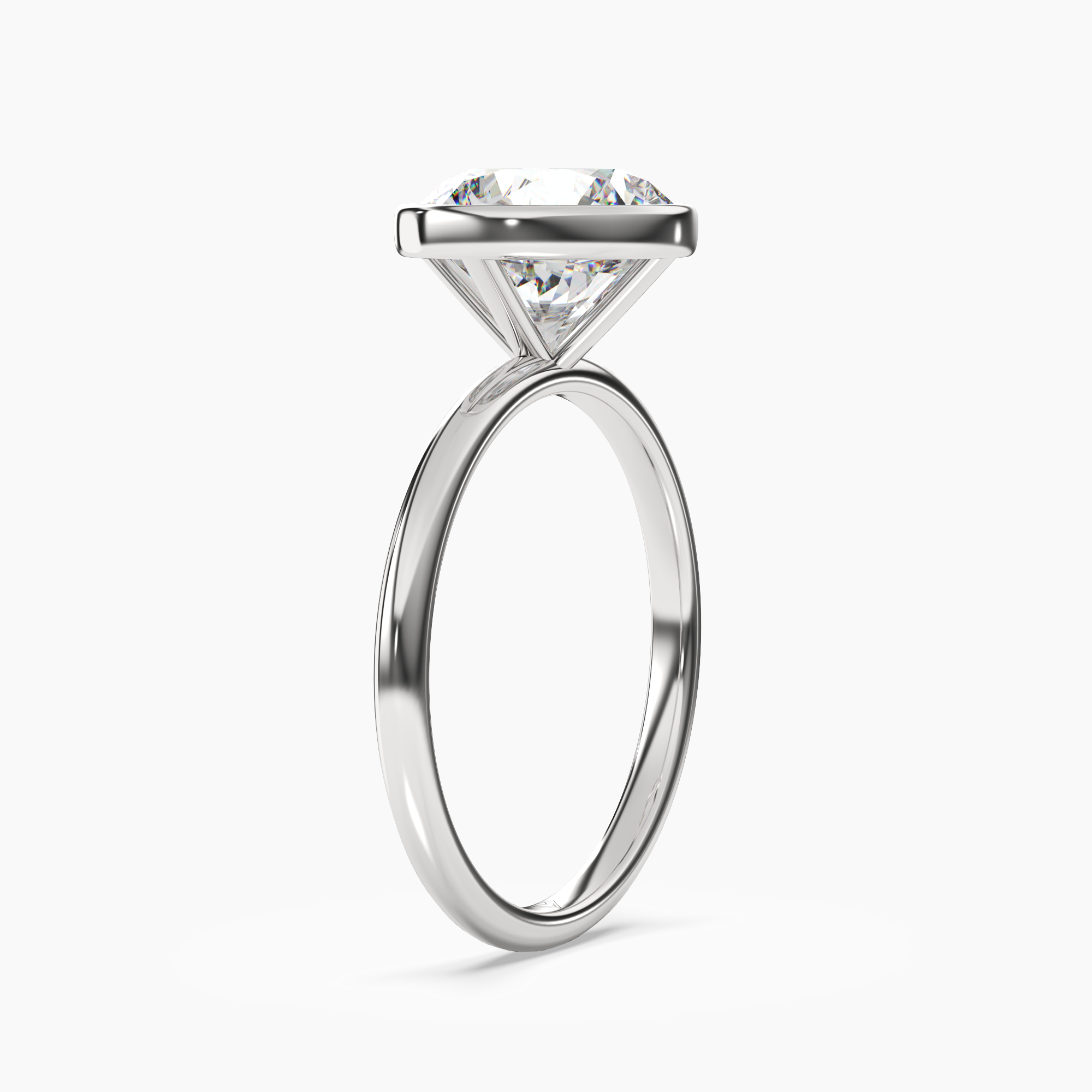 OBSER123 - Bezel Round engagement ring setting view 2