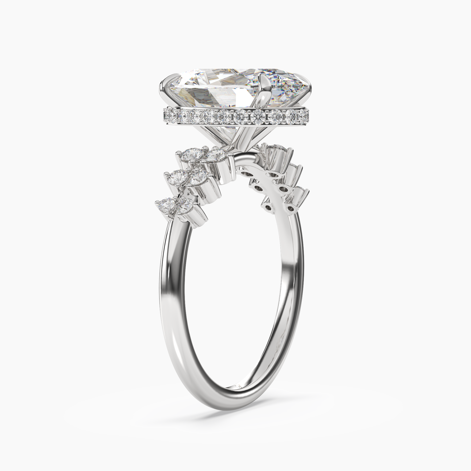 OBSER054 - Violet Oval engagement ring setting view 2