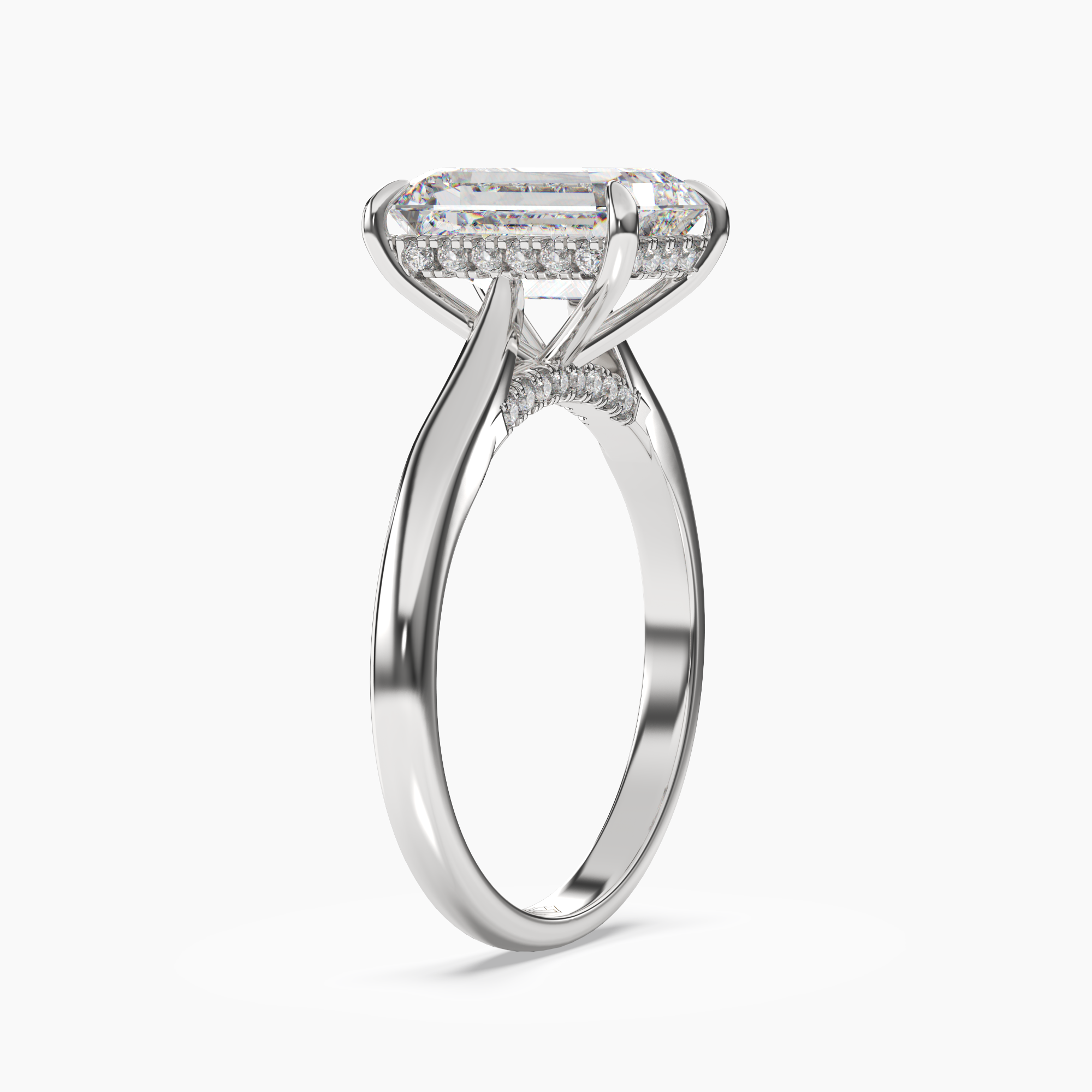 OBSER052 - Hestia Emerald engagement ring setting view 2