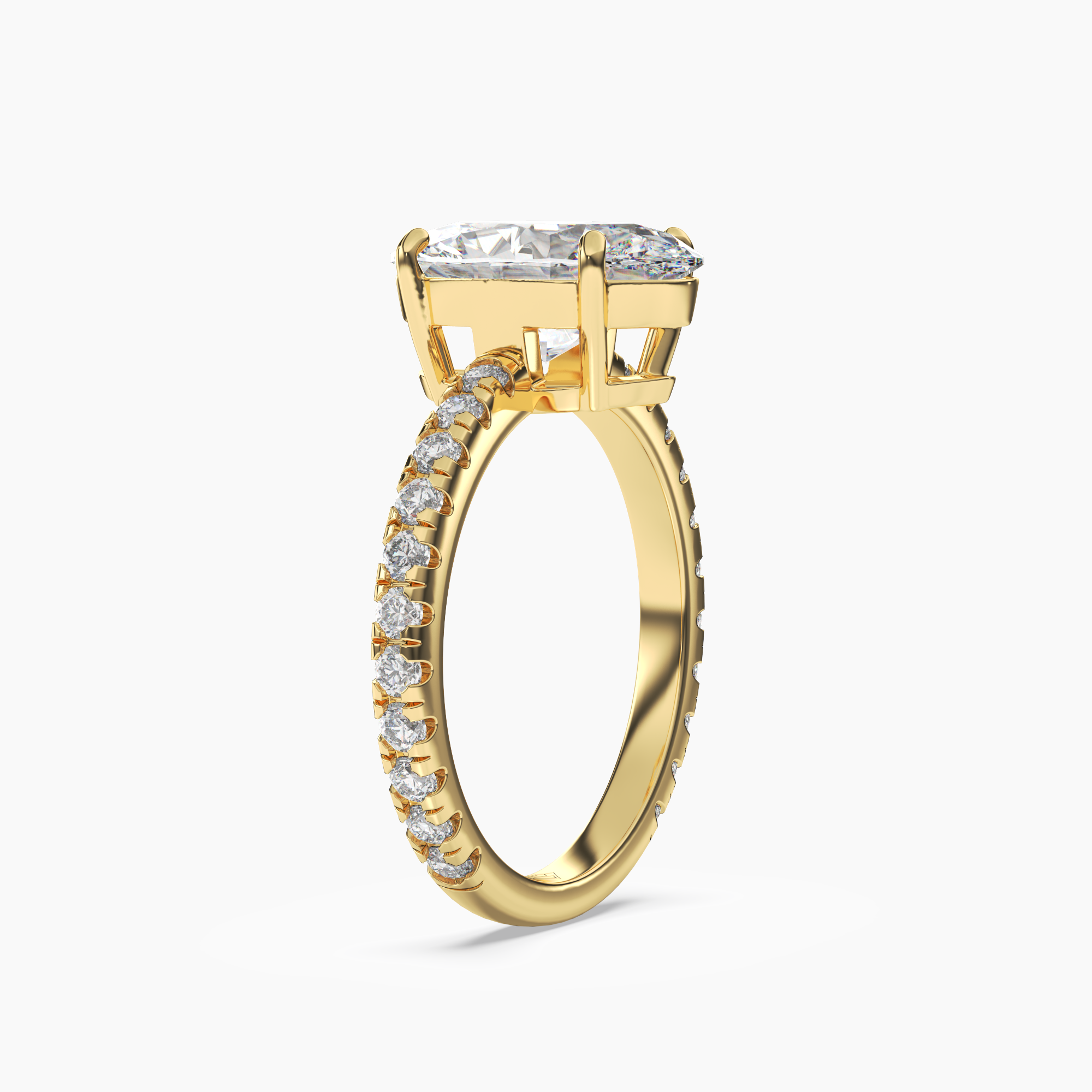 OBSER088 - Cascade Oval engagement ring setting view 5
