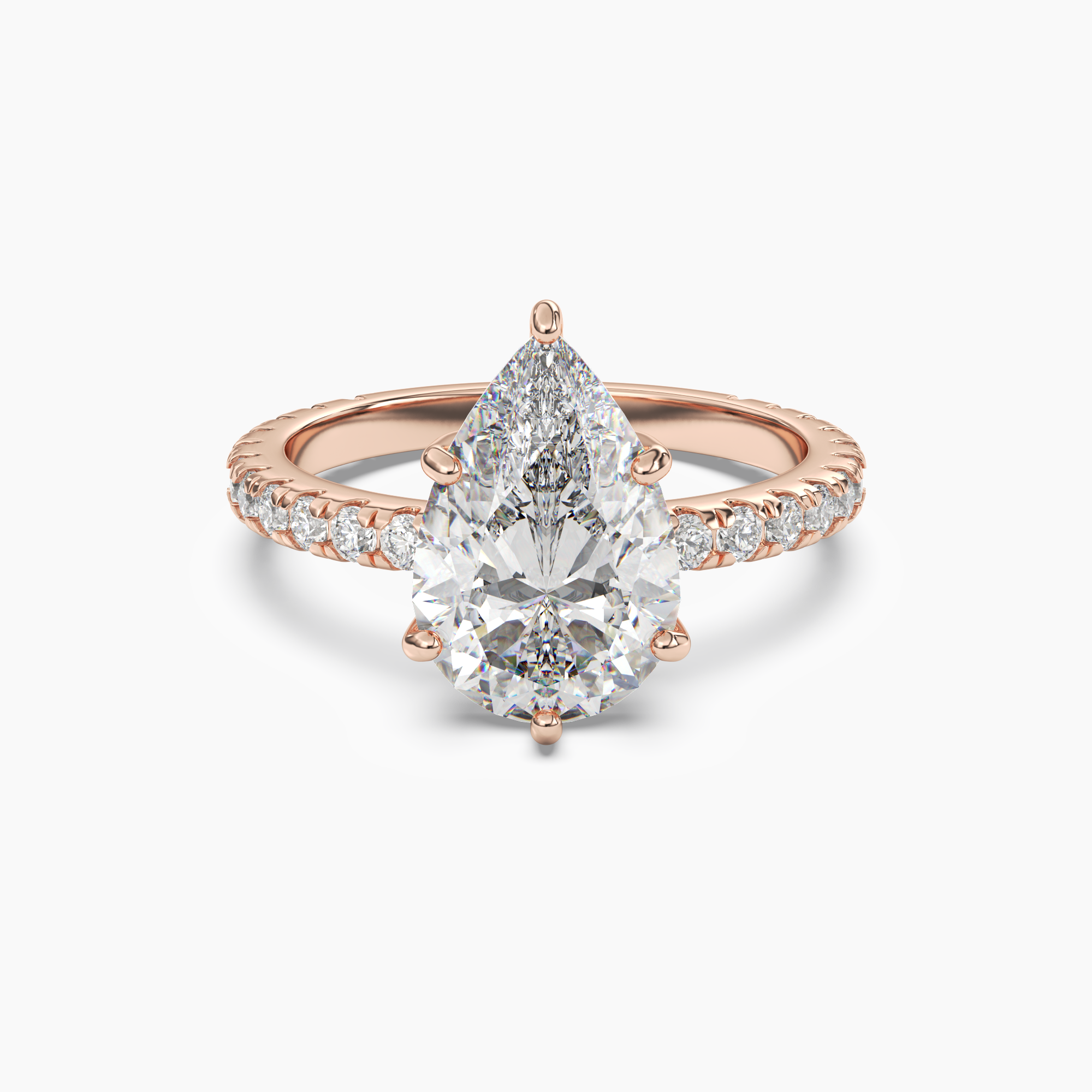 OBSER034 - Cascade Pear engagement ring setting view 7