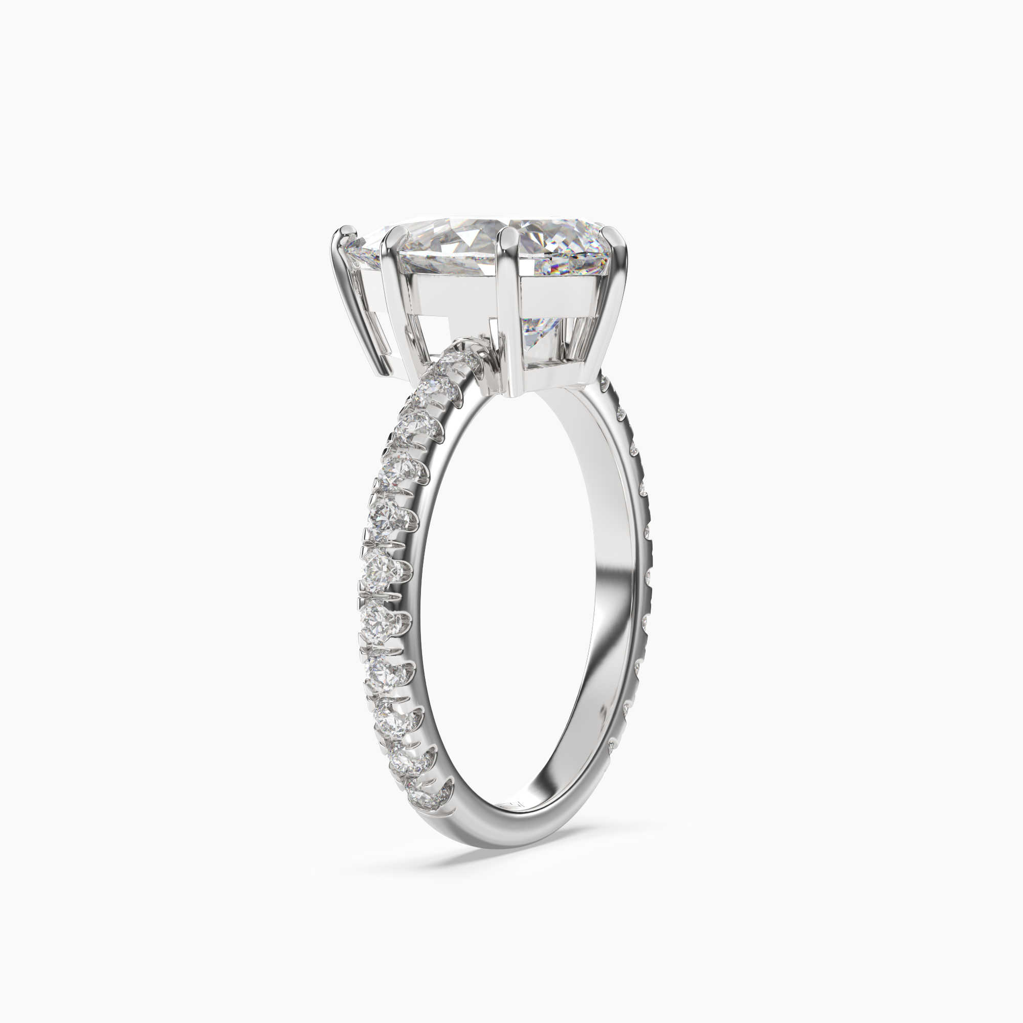 OBSER034 - Cascade Pear engagement ring setting view 2
