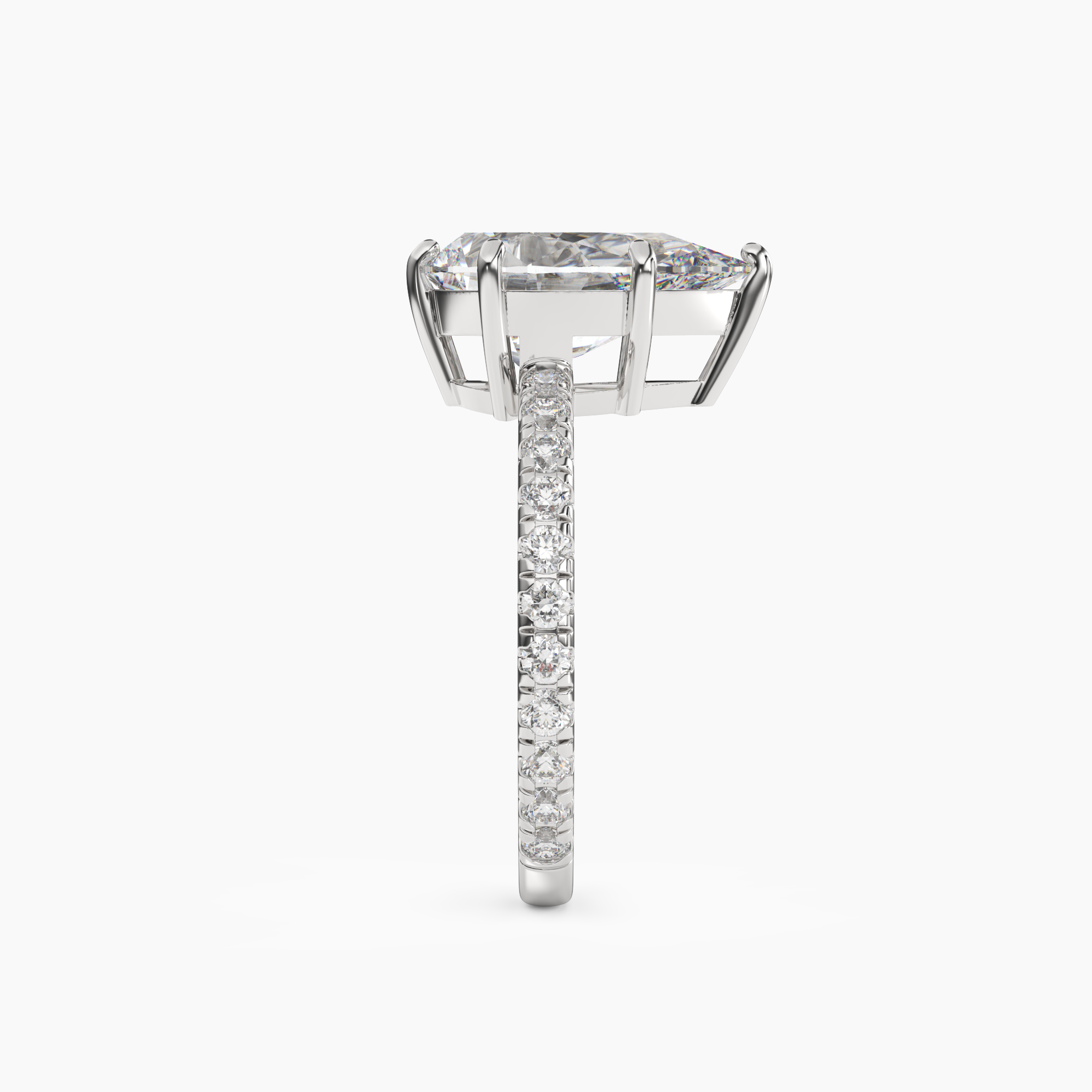 OBSER034 - Cascade Pear engagement ring setting view 3