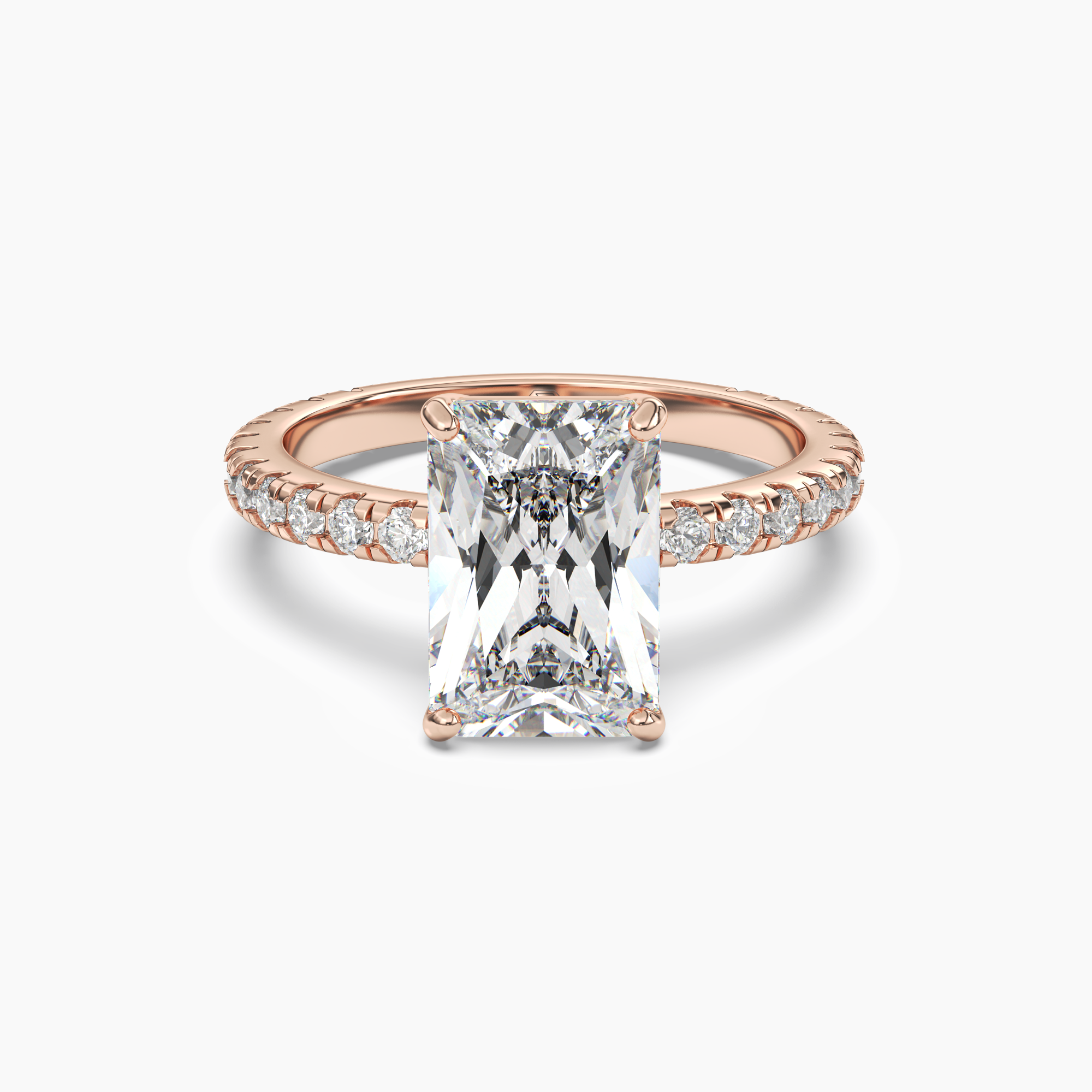 OBSER028 - Cascade Radiant engagement ring setting view 7